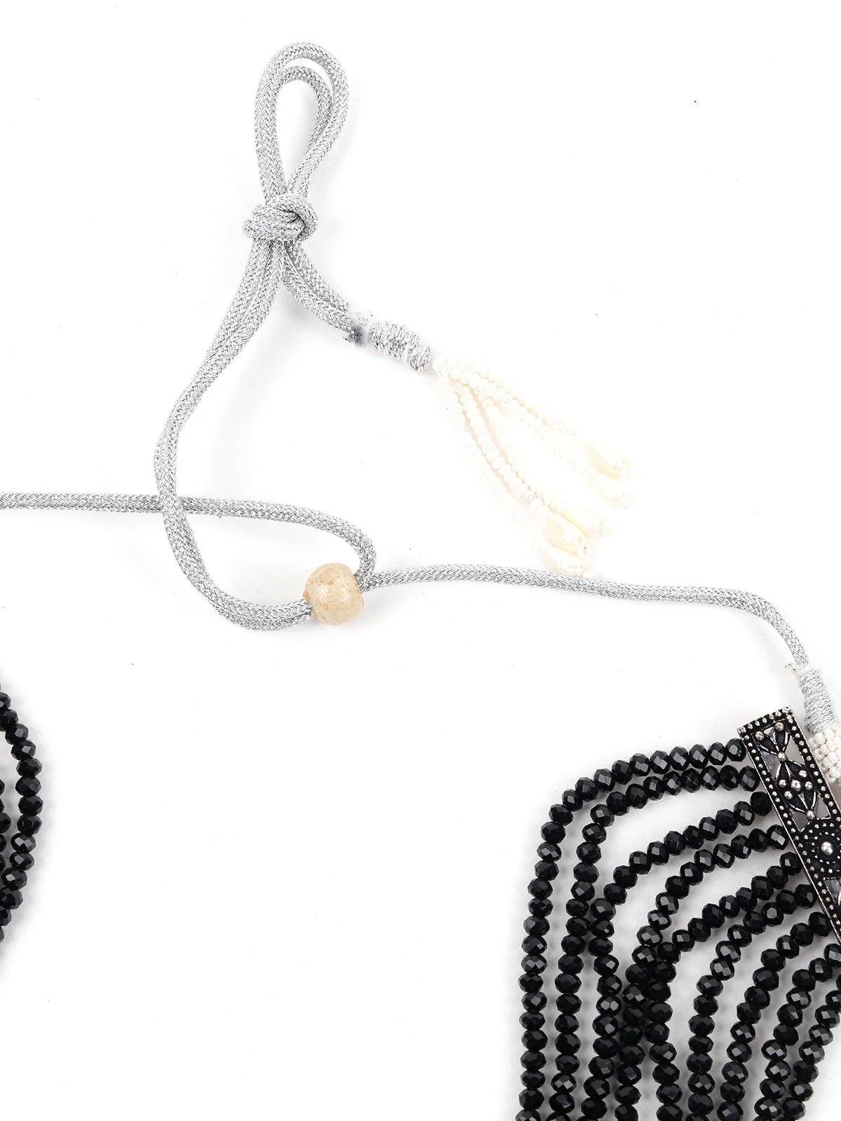 Odette Women Black Beads Necklace Set - Image 5