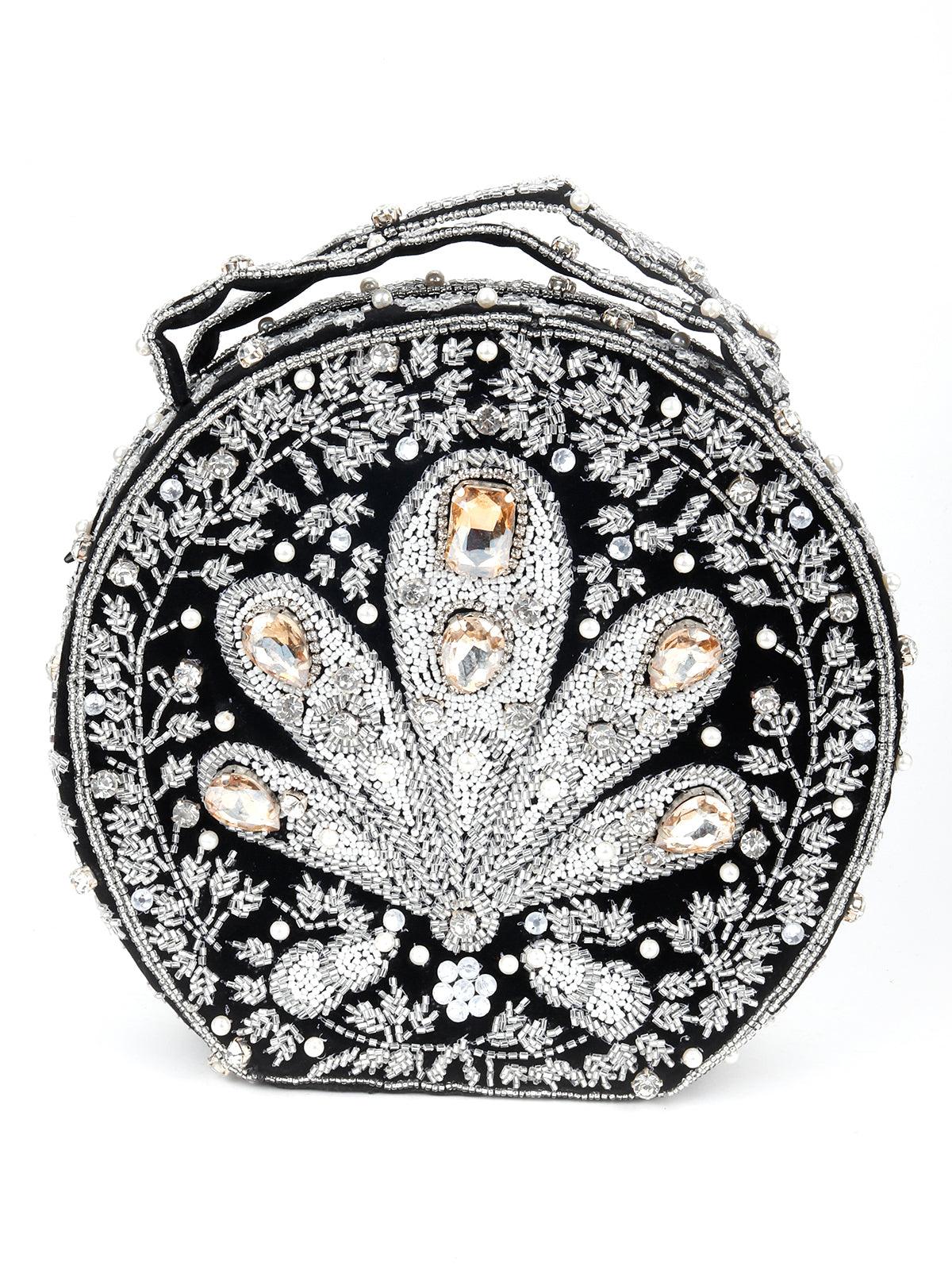 Odette Women Black Exquisite Clutch - Image 6