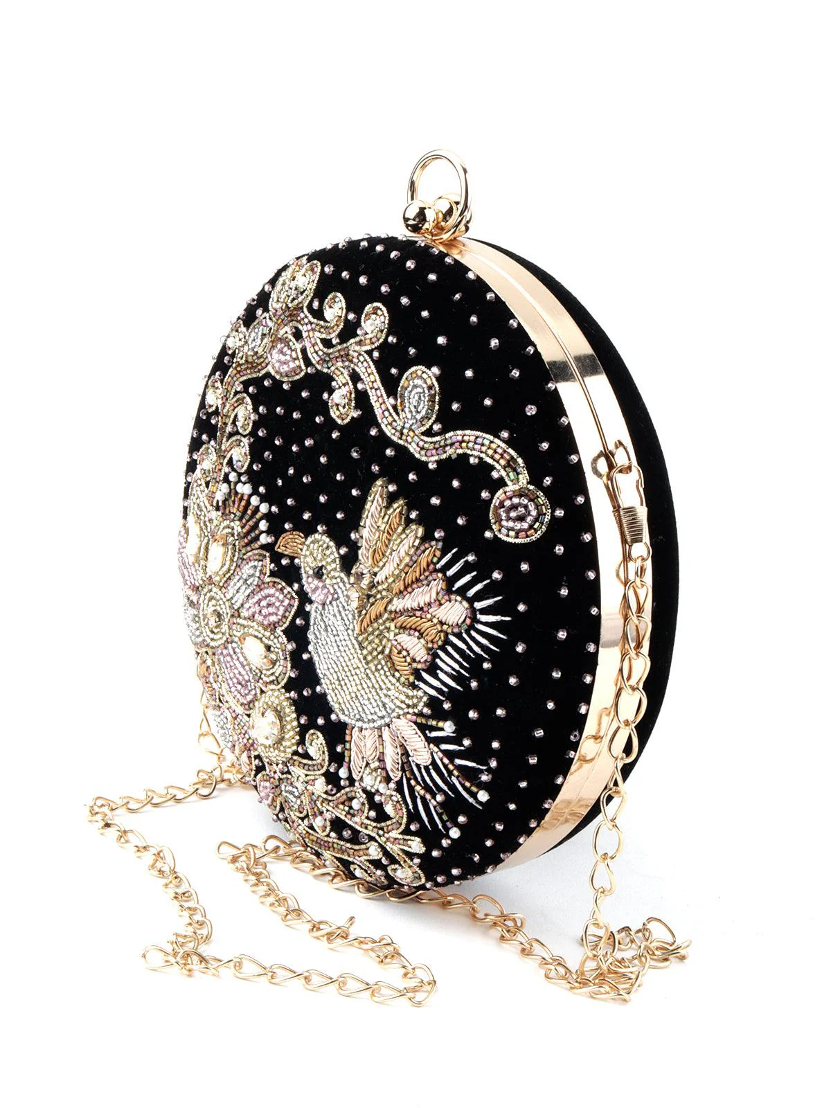 Odette Women Black Exquisite Clutch - Image 4