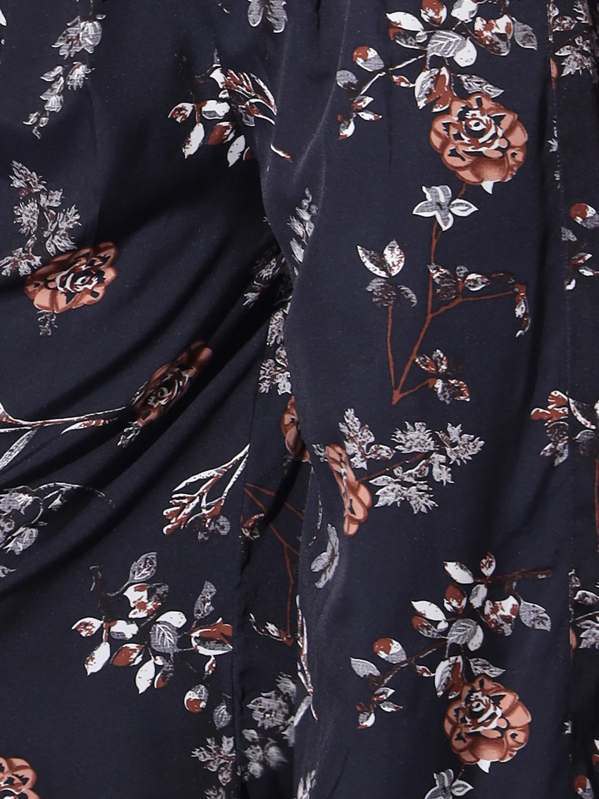 Odette Women Black Floral Printed Crepe Stitched  Co Ord Set - Image 7