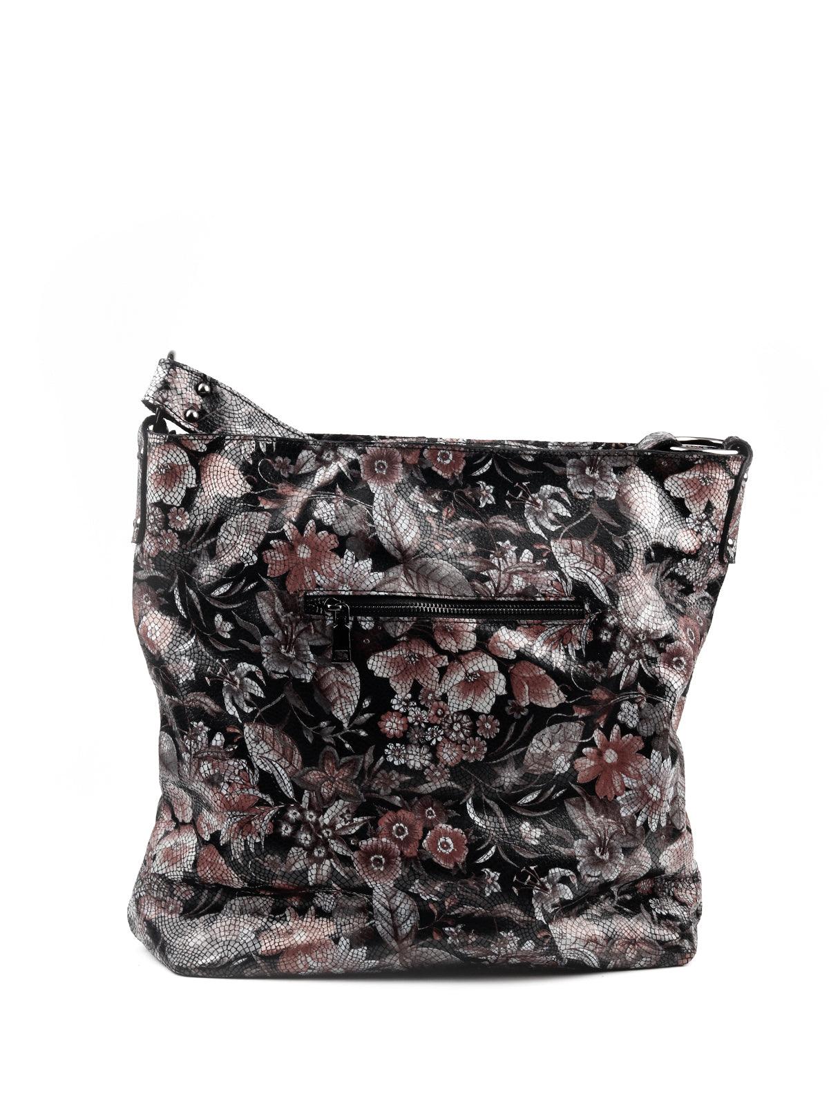 Odette Women Black Floral Printed Tote Bag - Image 5
