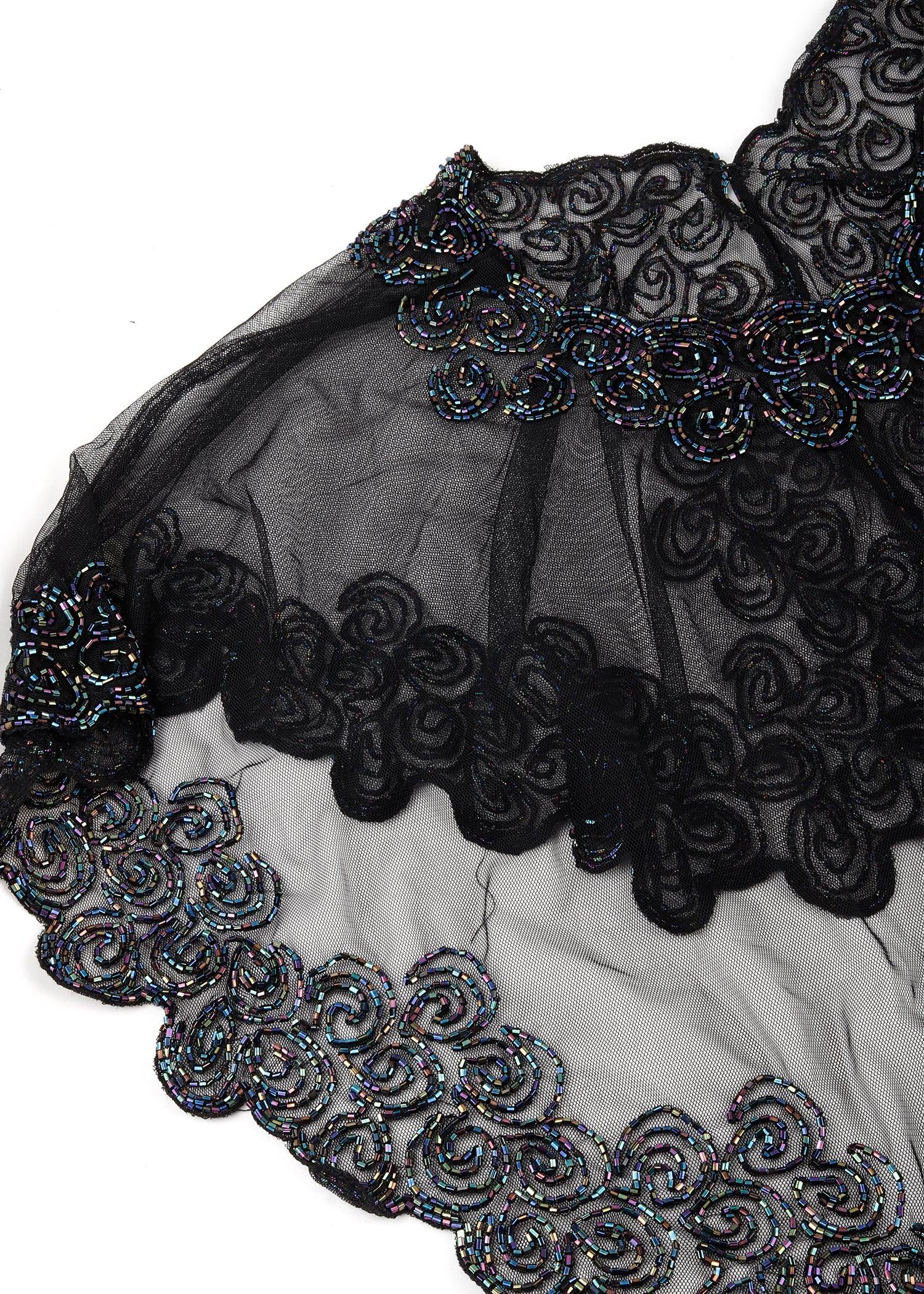 Odette Women Net Embellished Poncho Cape - Image 6