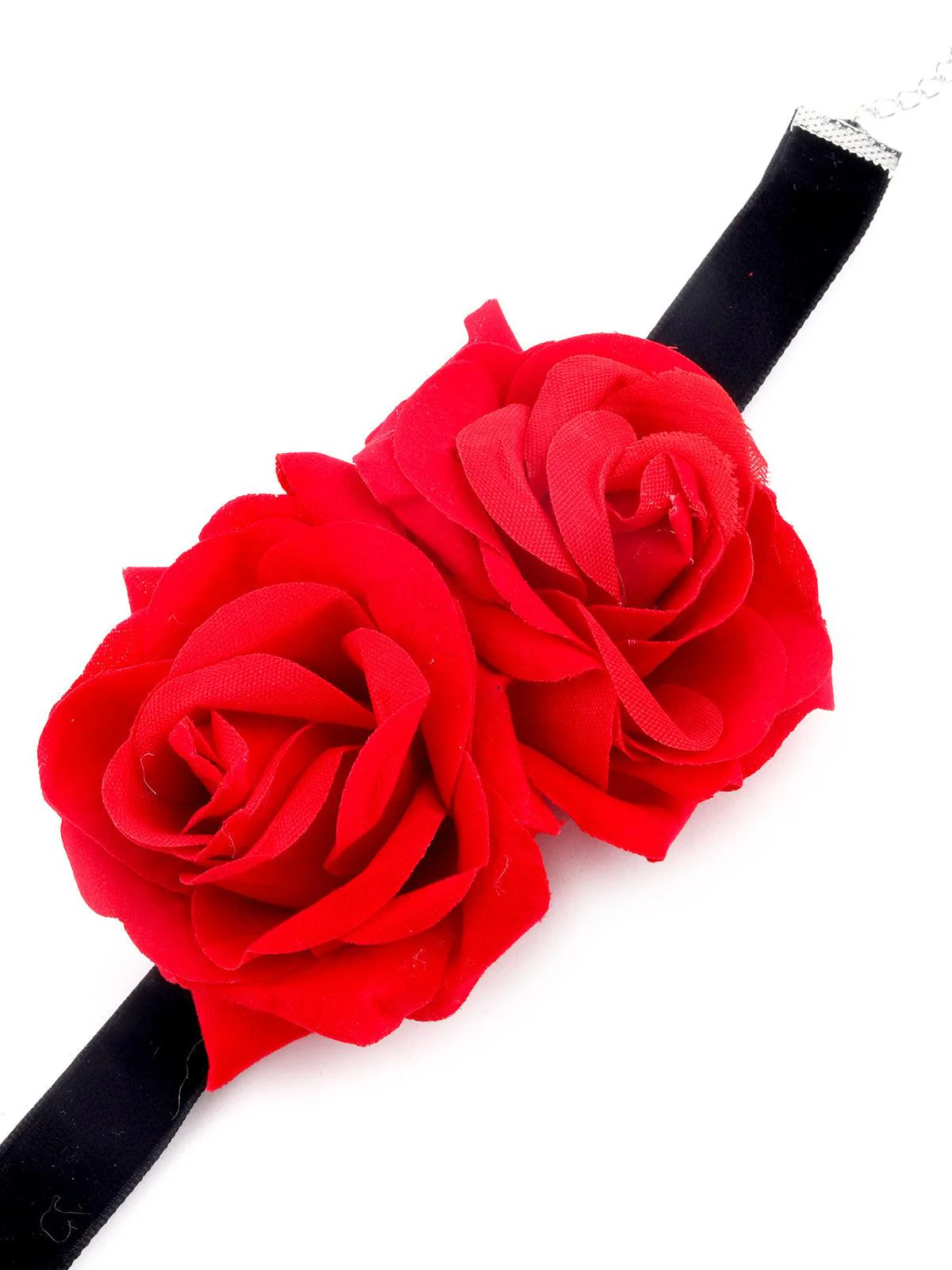 Odette Women Black Red Double Rose Embellished Neckpiece - Image 5