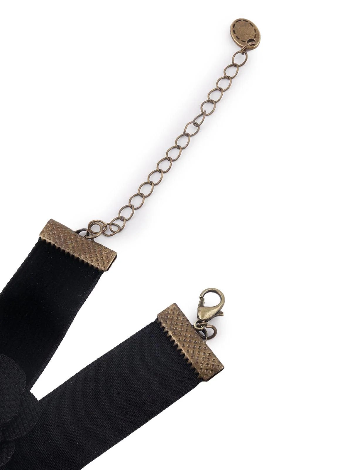 Odette Black Rose Embellished Velvet Anklet For Women - Image 6