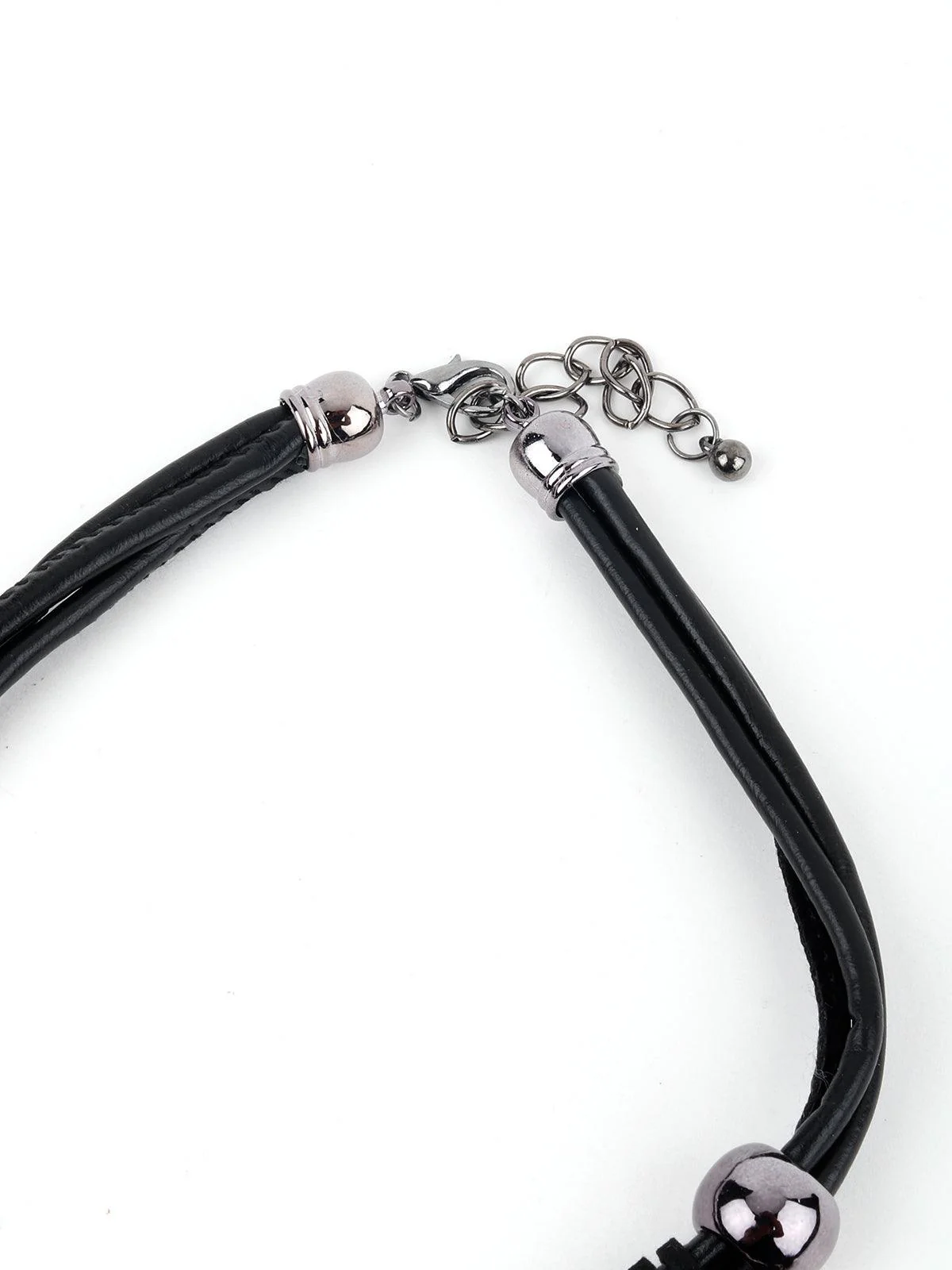 Odette Women Black Tale Tassels Necklace Set - Image 4