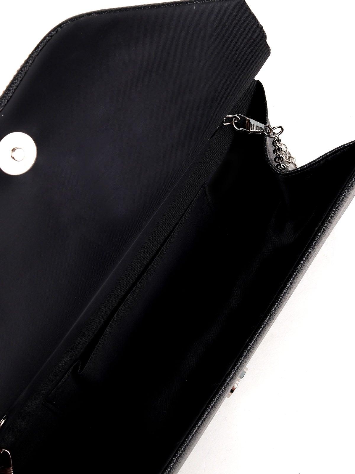 Odette Women Black Metal Clutch - Image 6