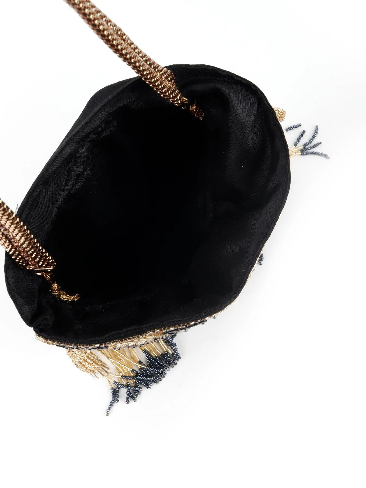 Odette Women Black Velvet Designer Potli - Image 4