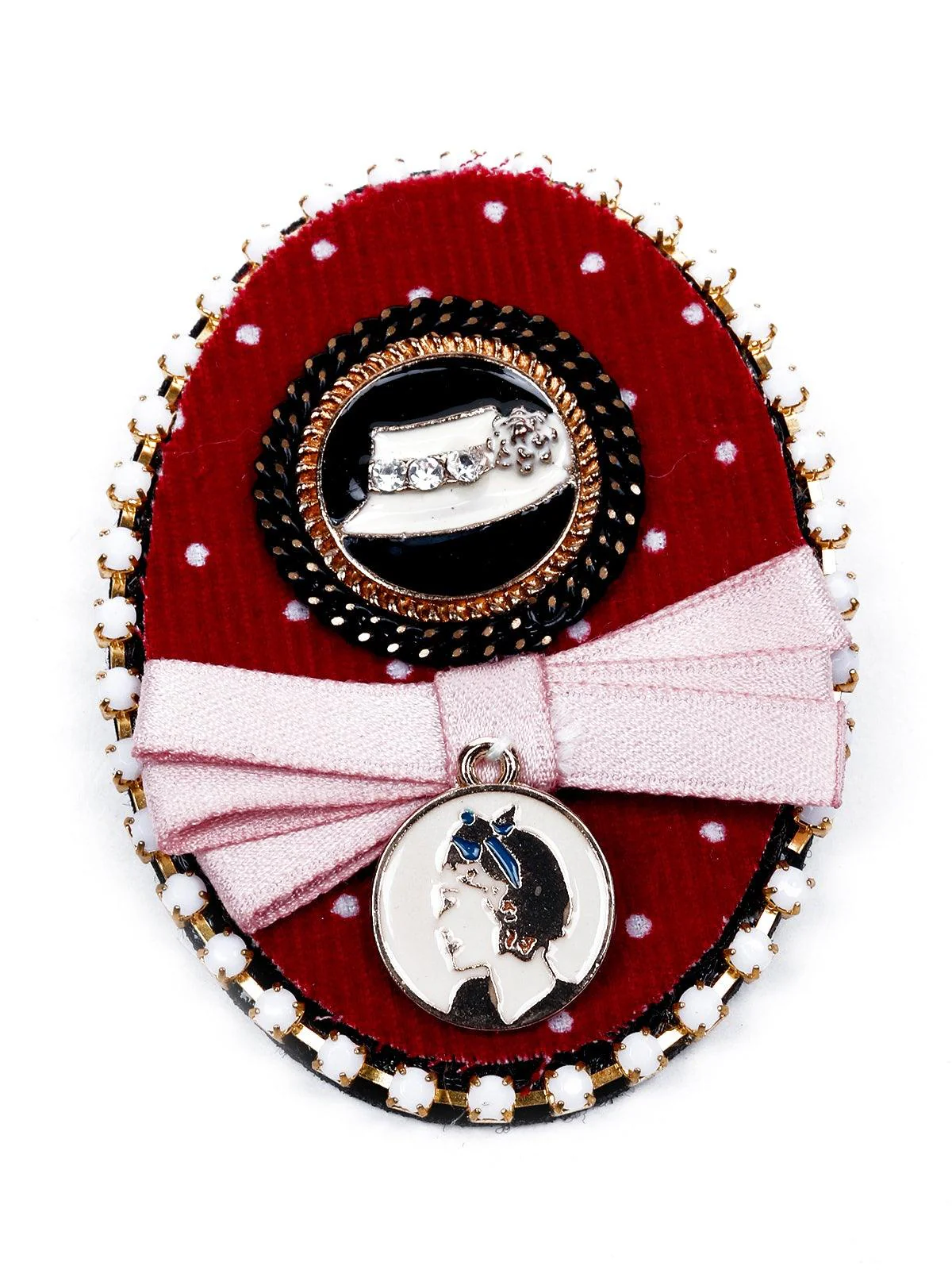 Odette Women Red Metal Brooch - Image 3