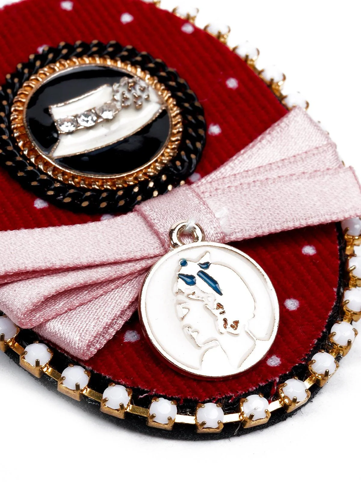 Odette Women Red Metal Brooch - Image 5