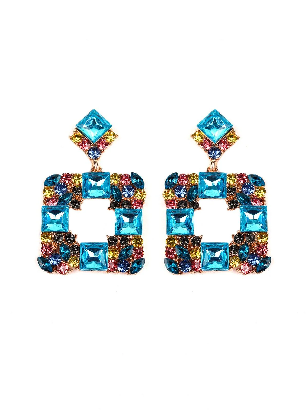 Odette Women Blue Metal Earrings - Image 3