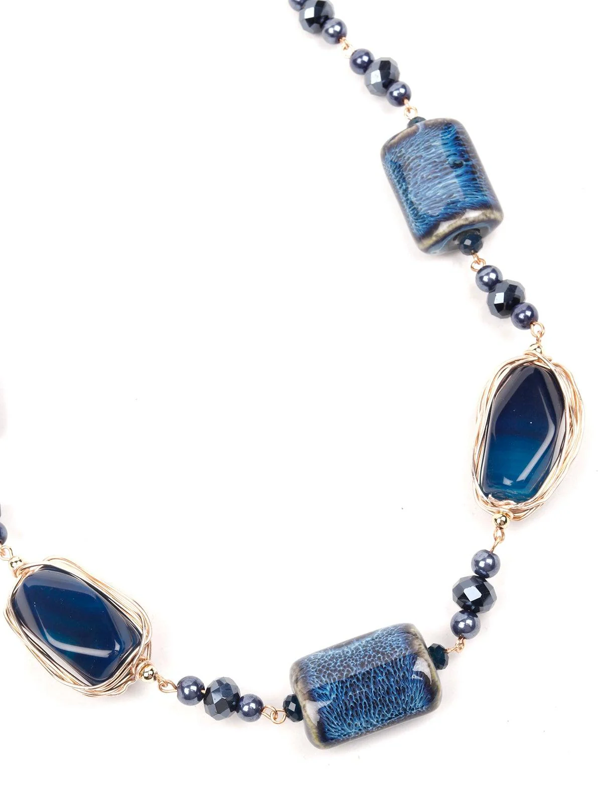 Odette Women Blue Metal Necklace - Image 6