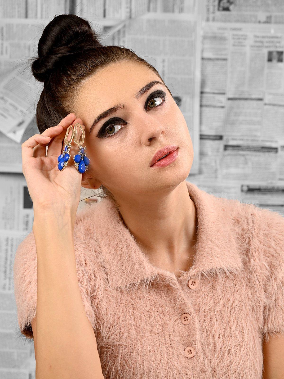 Odette Women Blue Metal Earring - Image 2