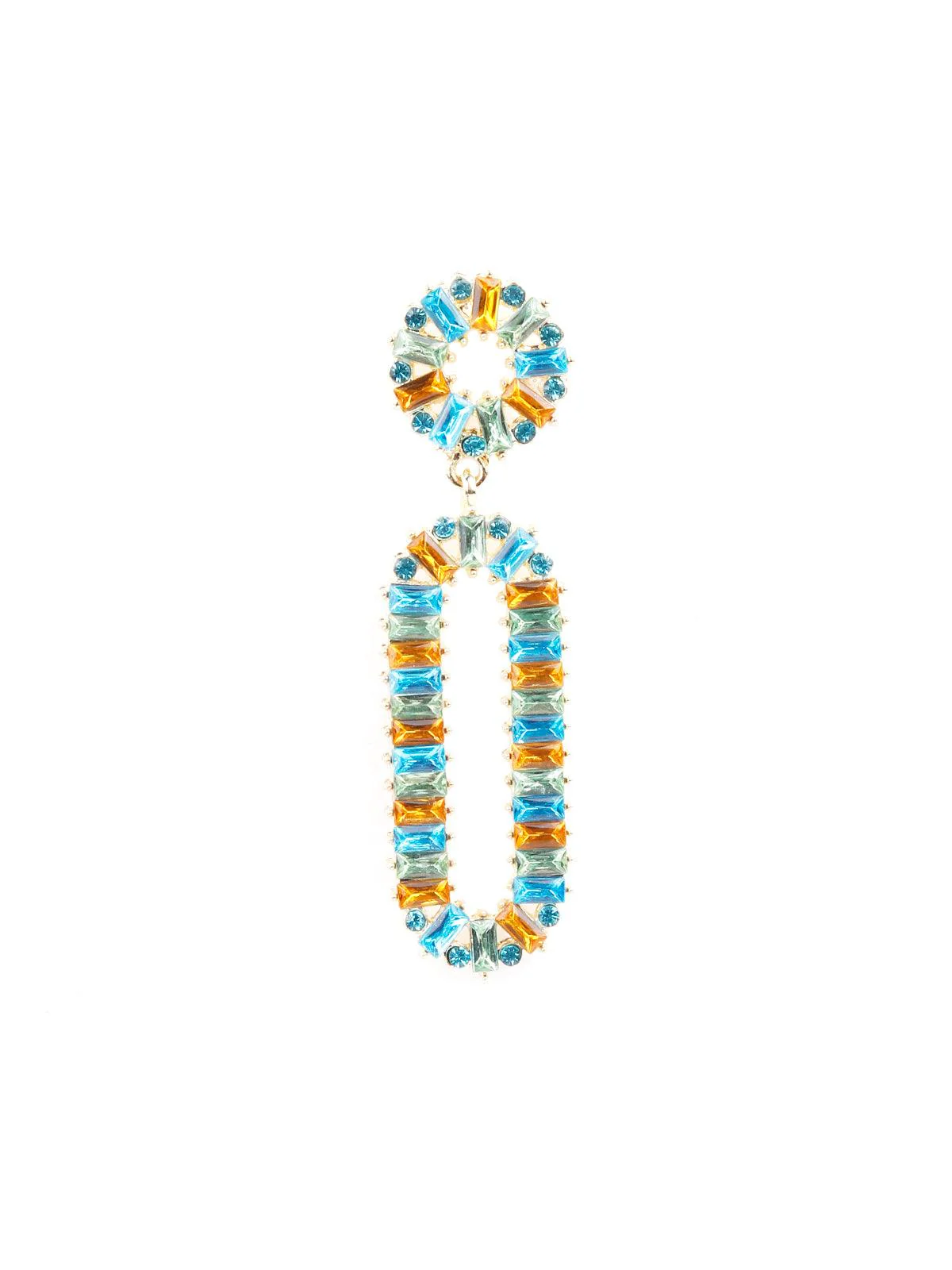 Odette Women Blue Stunning Metal Earrings - Image 4