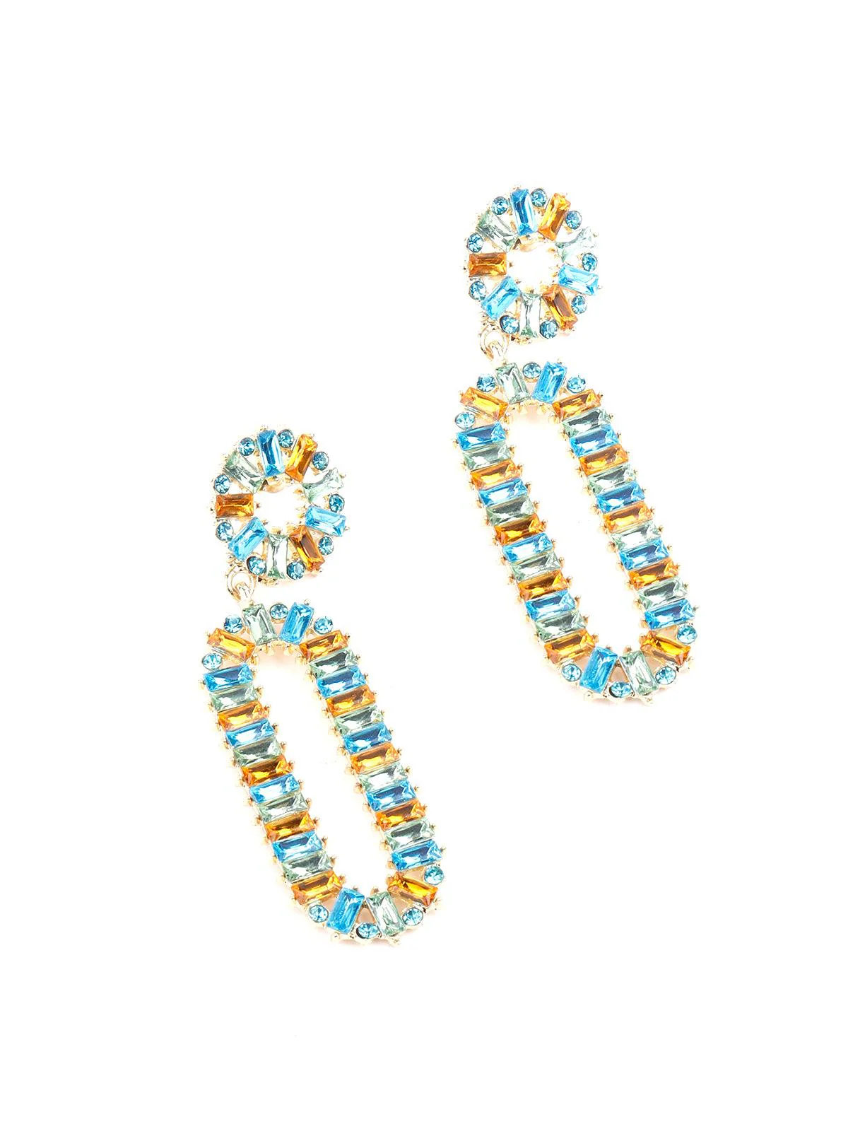 Odette Women Blue Stunning Metal Earrings - Image 5