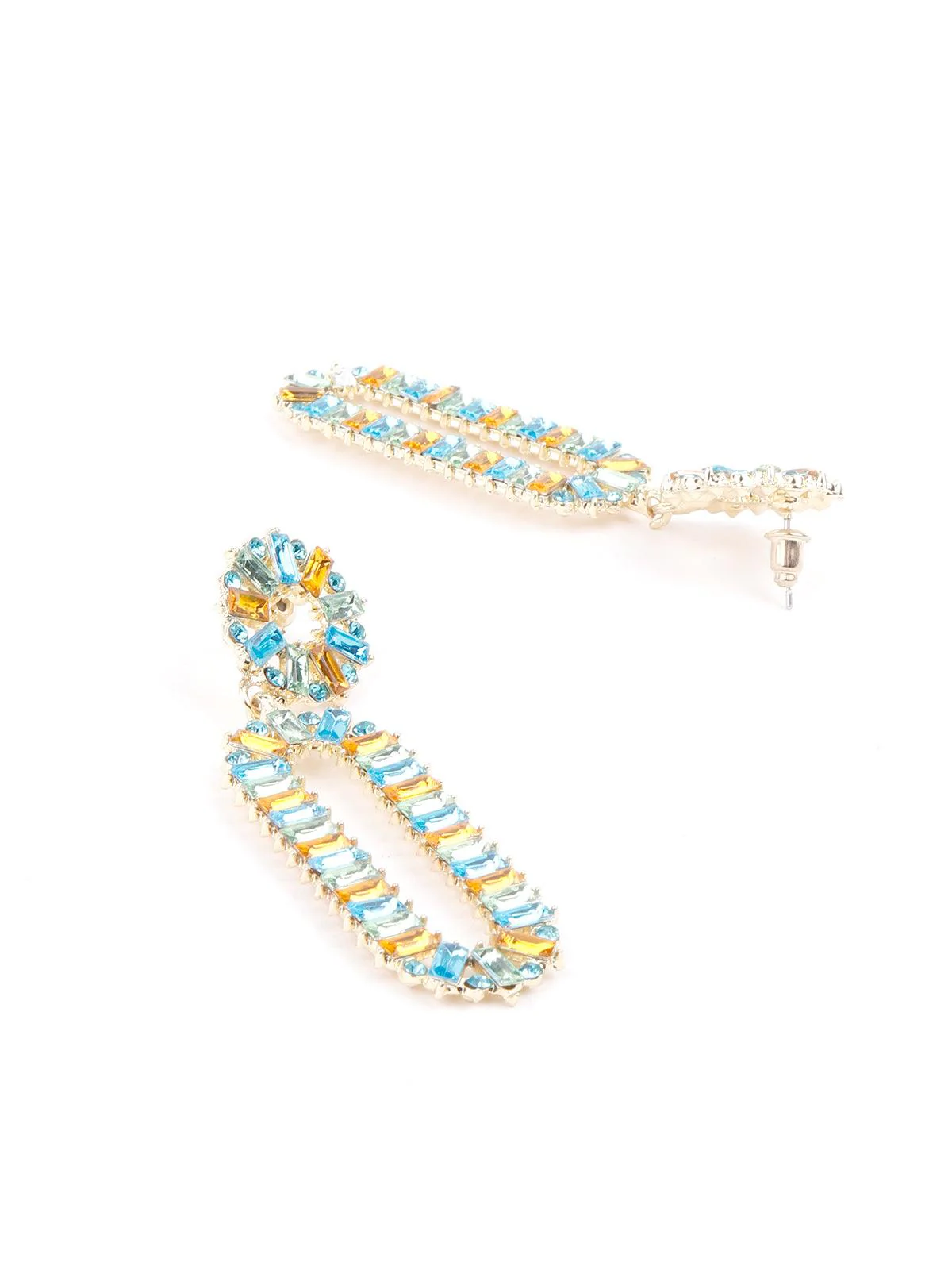 Odette Women Blue Stunning Metal Earrings - Image 6