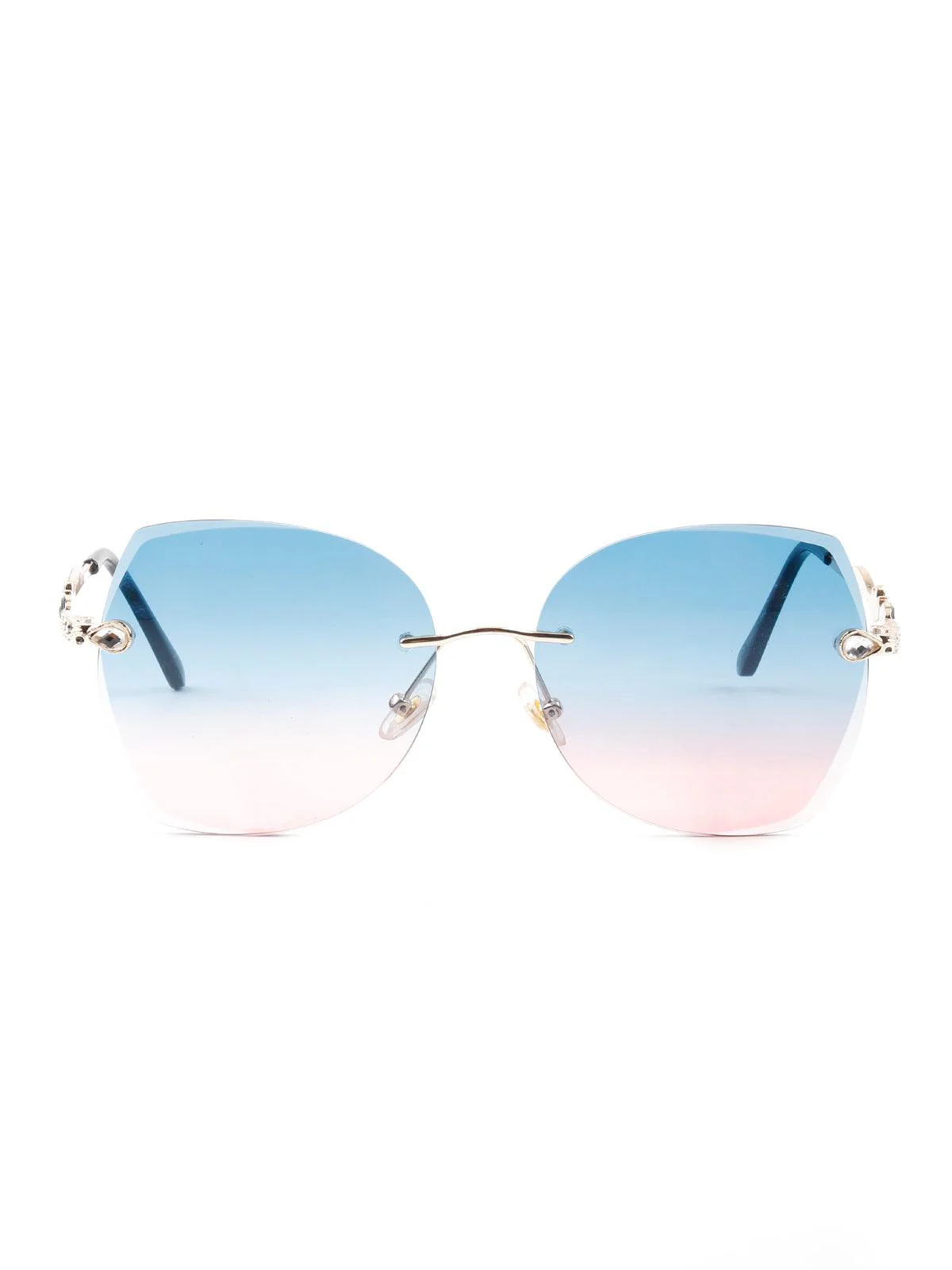 Odette Women Blue Tinted Frameless Sunglasses - Image 3