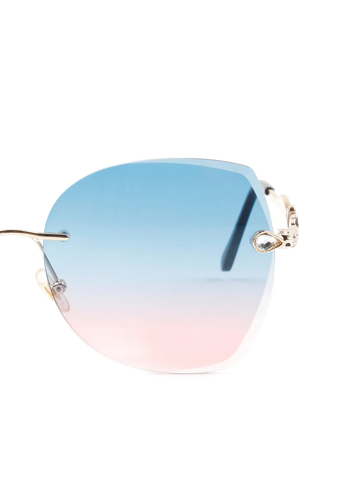 Odette Women Blue Tinted Frameless Sunglasses - Image 5