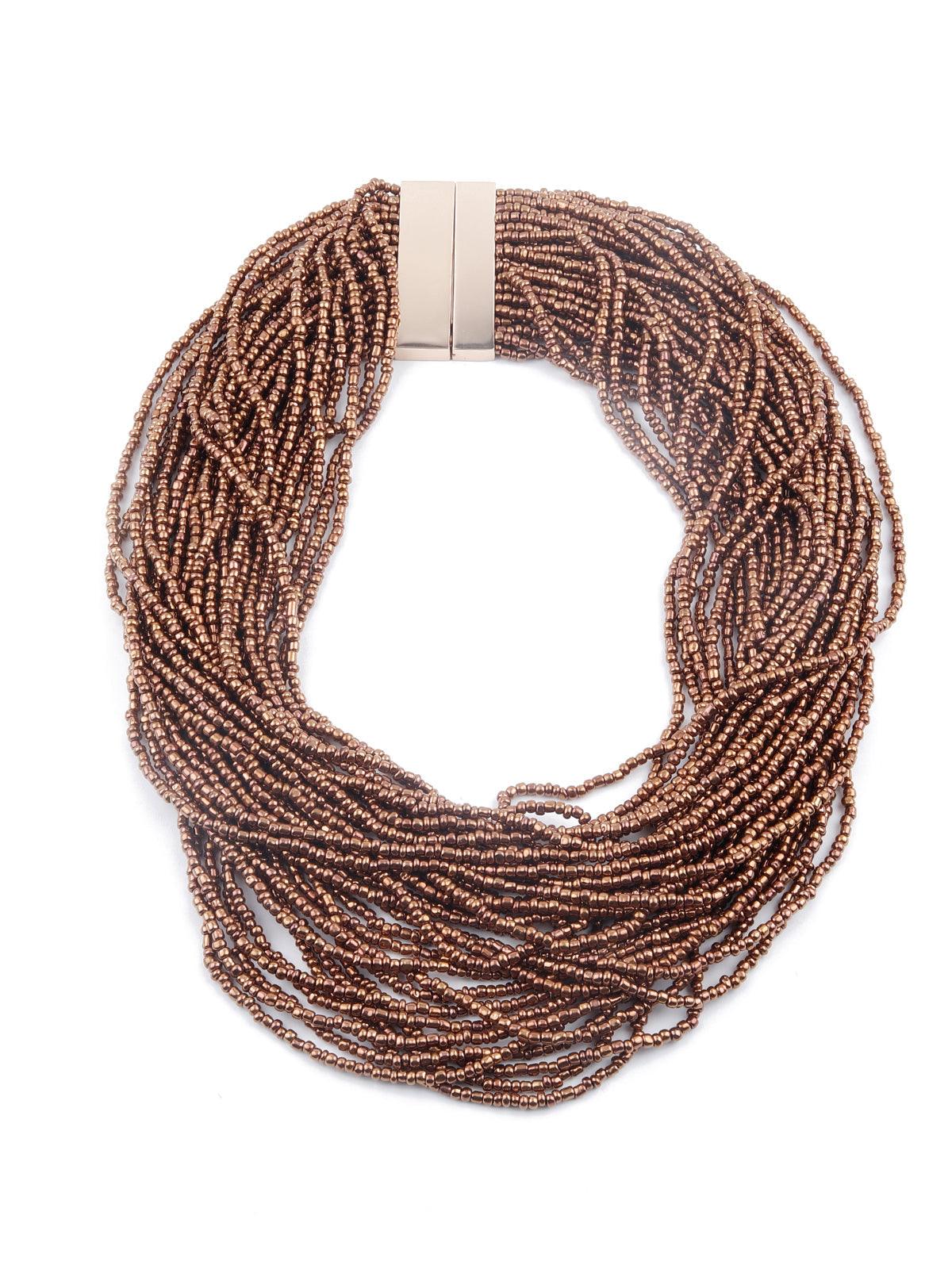 Odette Boho Brown Styled Layered Necklace For Women - Image 3