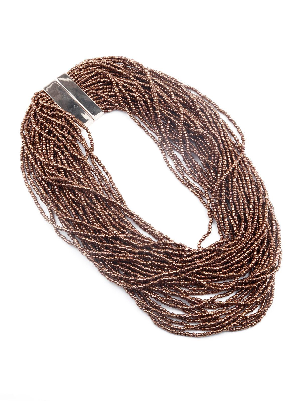 Odette Boho Brown Styled Layered Necklace For Women - Image 4