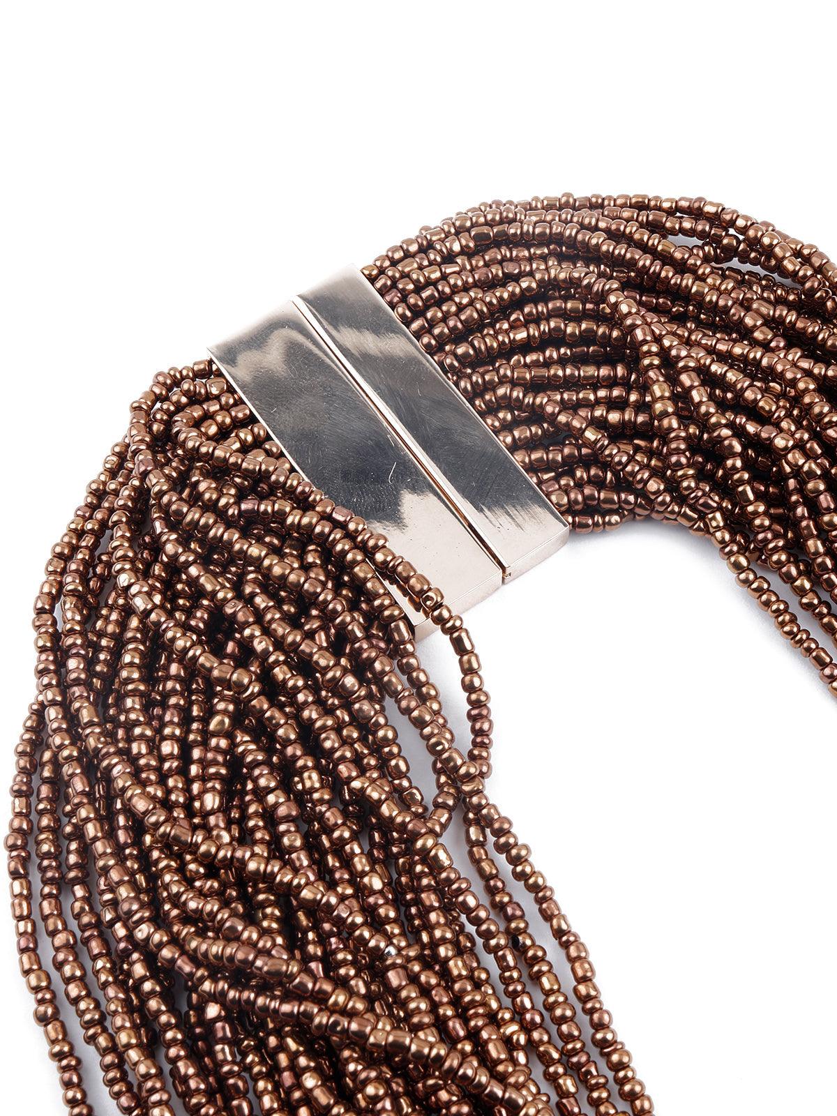 Odette Boho Brown Styled Layered Necklace For Women - Image 6