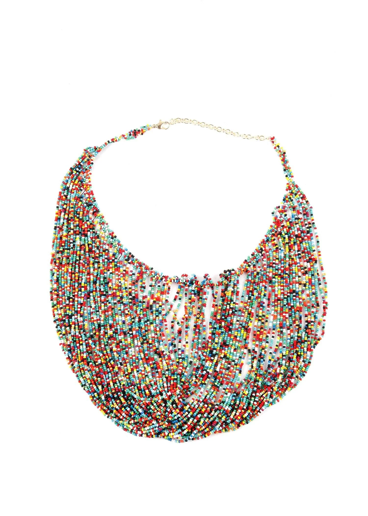 Odette Women Boho Multicolor Beaded Chocker Neckpiece - Image 3