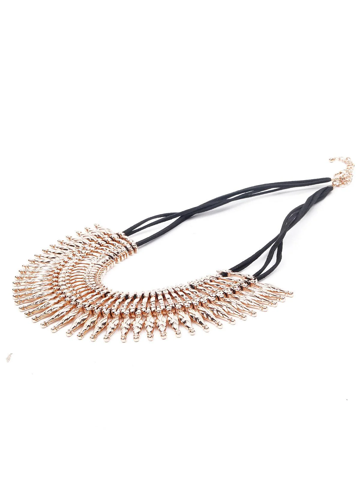Odette Women Gold Pointed Metal Necklace - Image 4