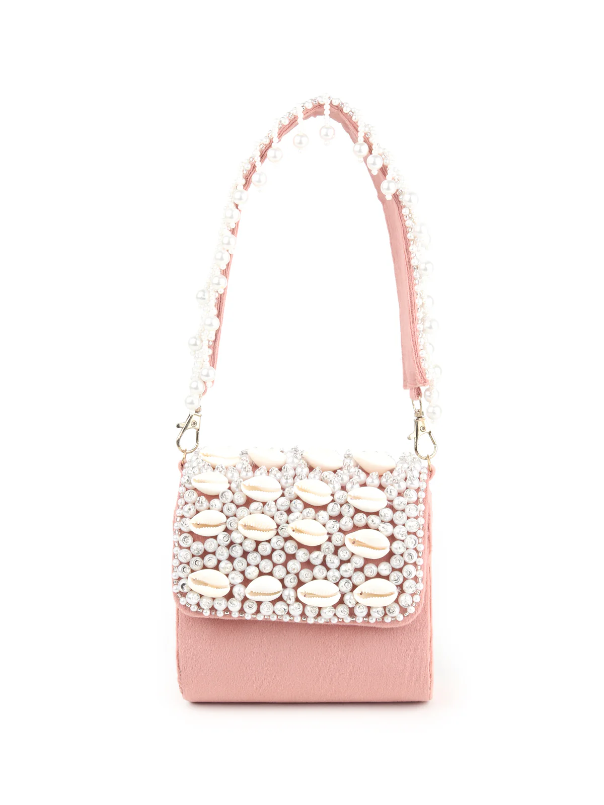 Odette Women Breath-Taking Cream Embellished Clutch - Image 3