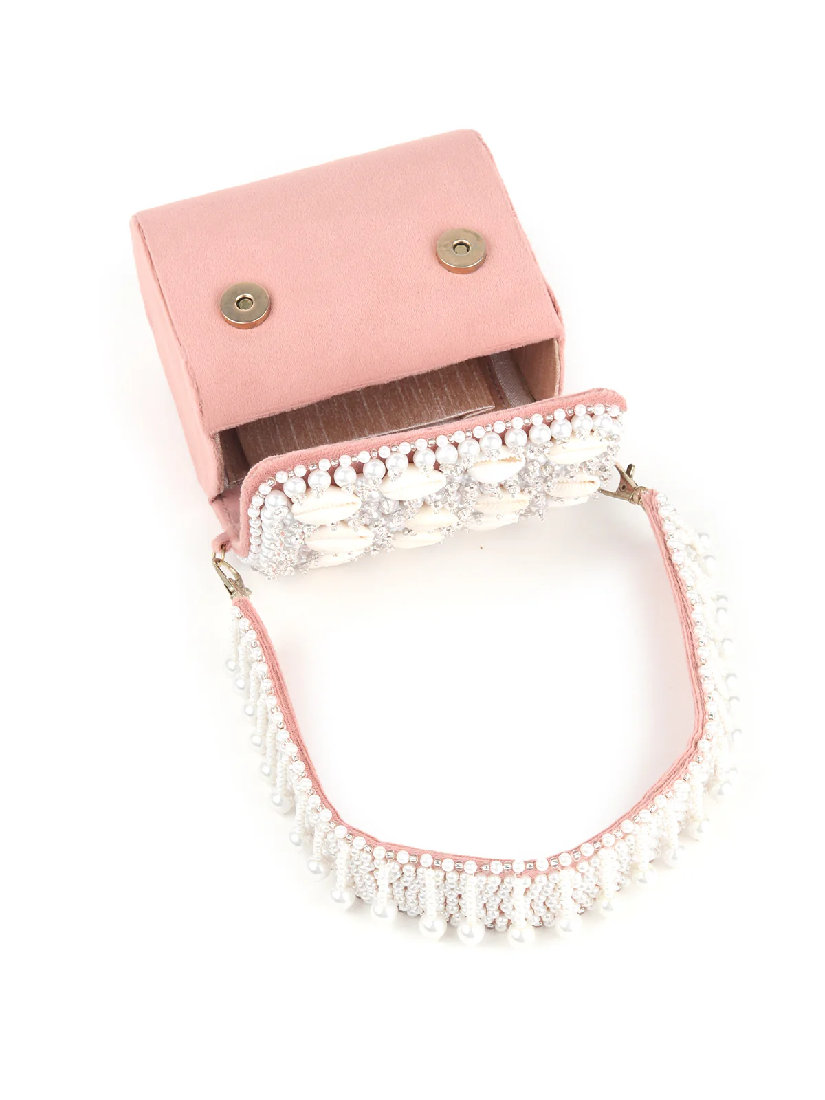 Odette Women Breath-Taking Cream Embellished Clutch - Image 6