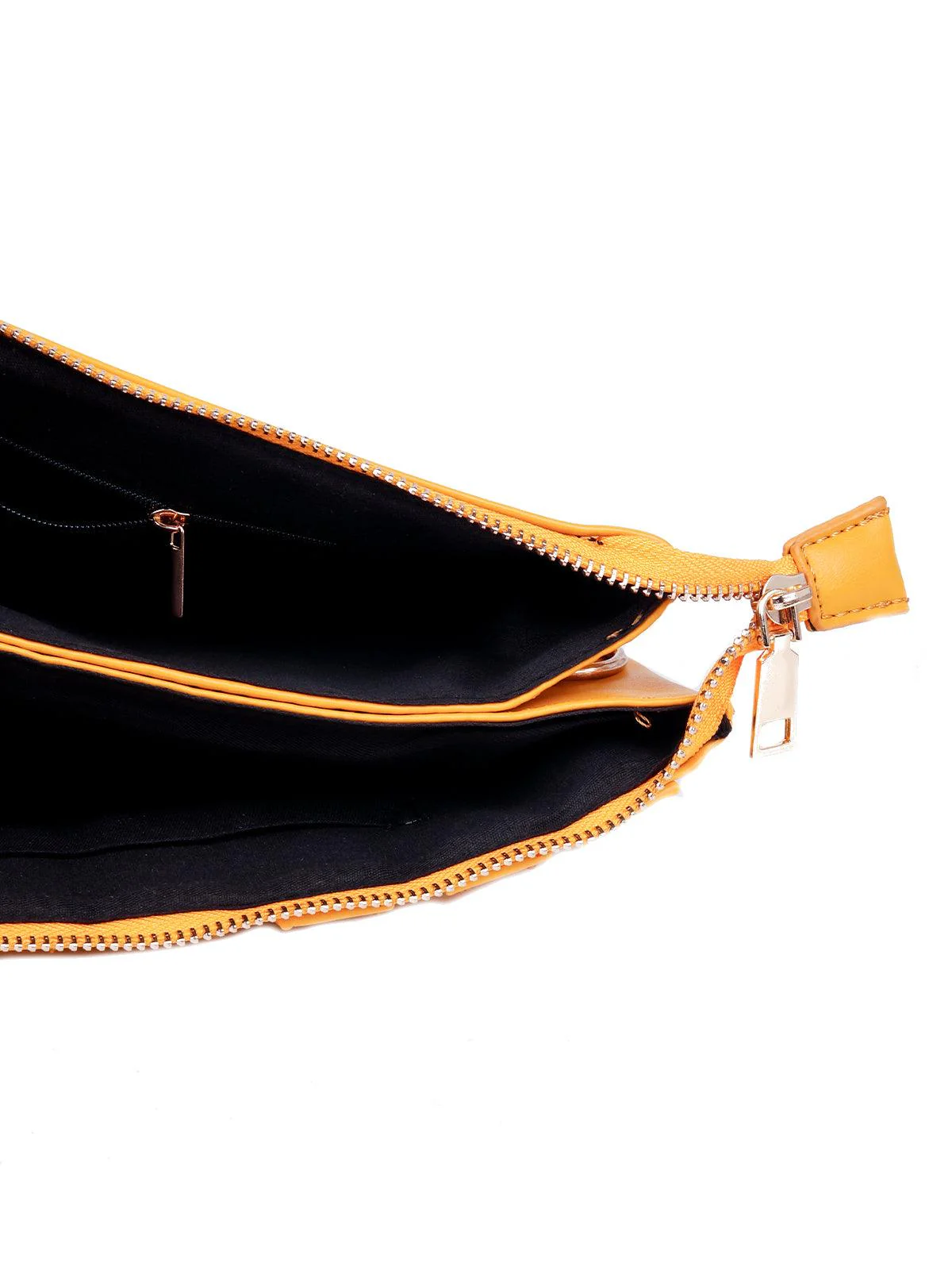 Odette Women Yellow Metal Sling Bag - Image 6