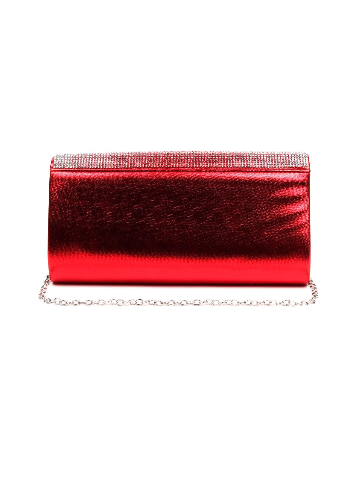 Odette Women Red Metal Sling Bag - Image 5