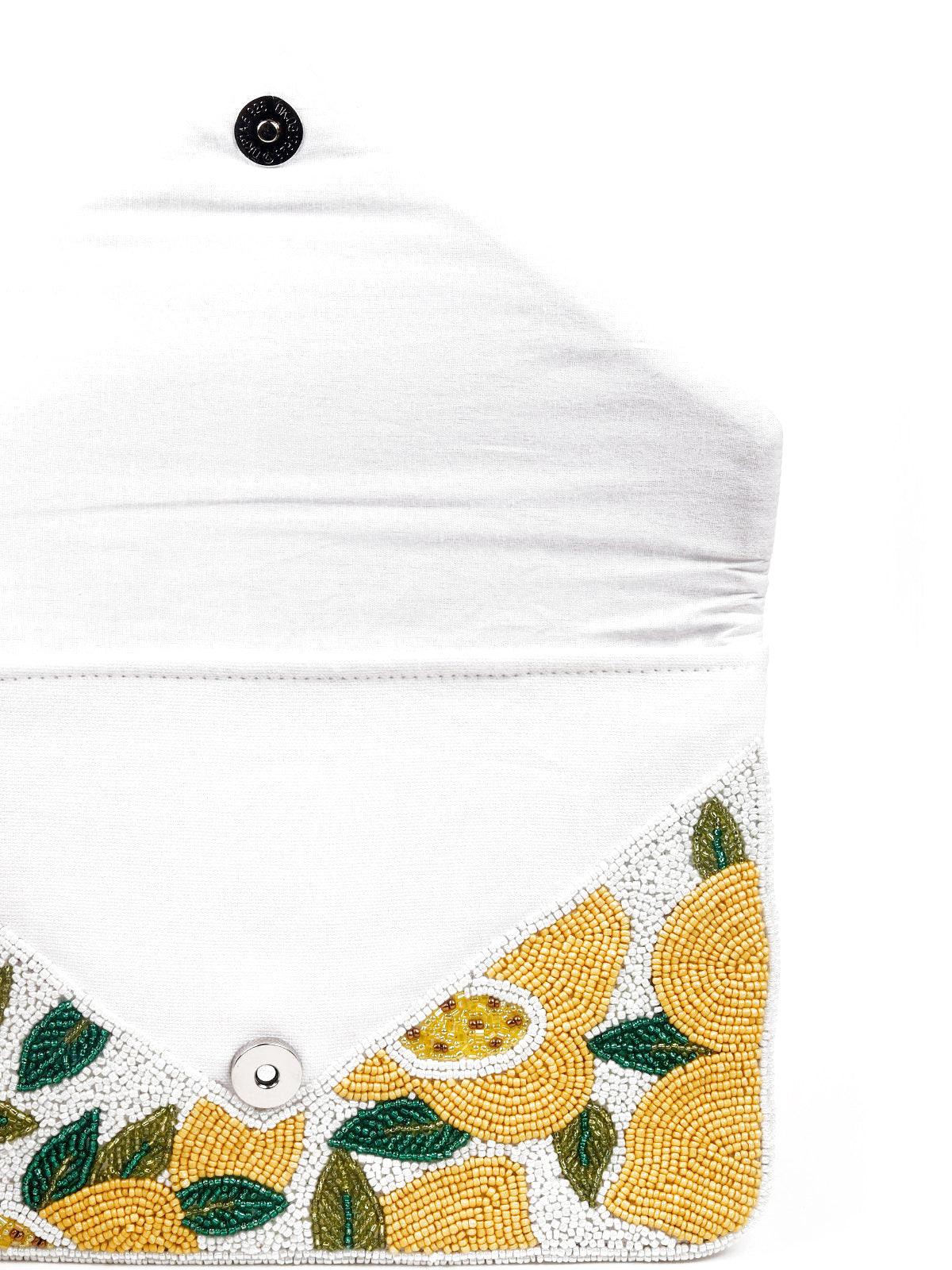 Odette Women Yellow Metal Sling Bag - Image 6