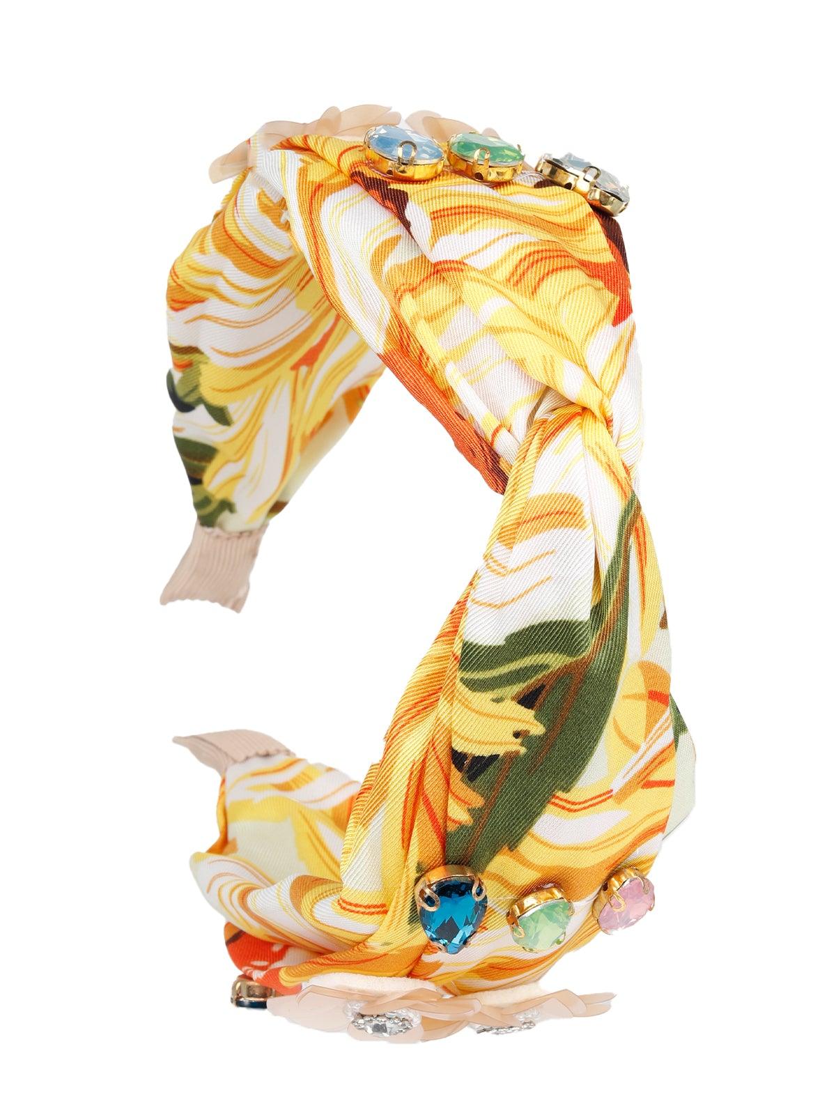 Odette Women Yellow Rhinestones Hairband - Image 5