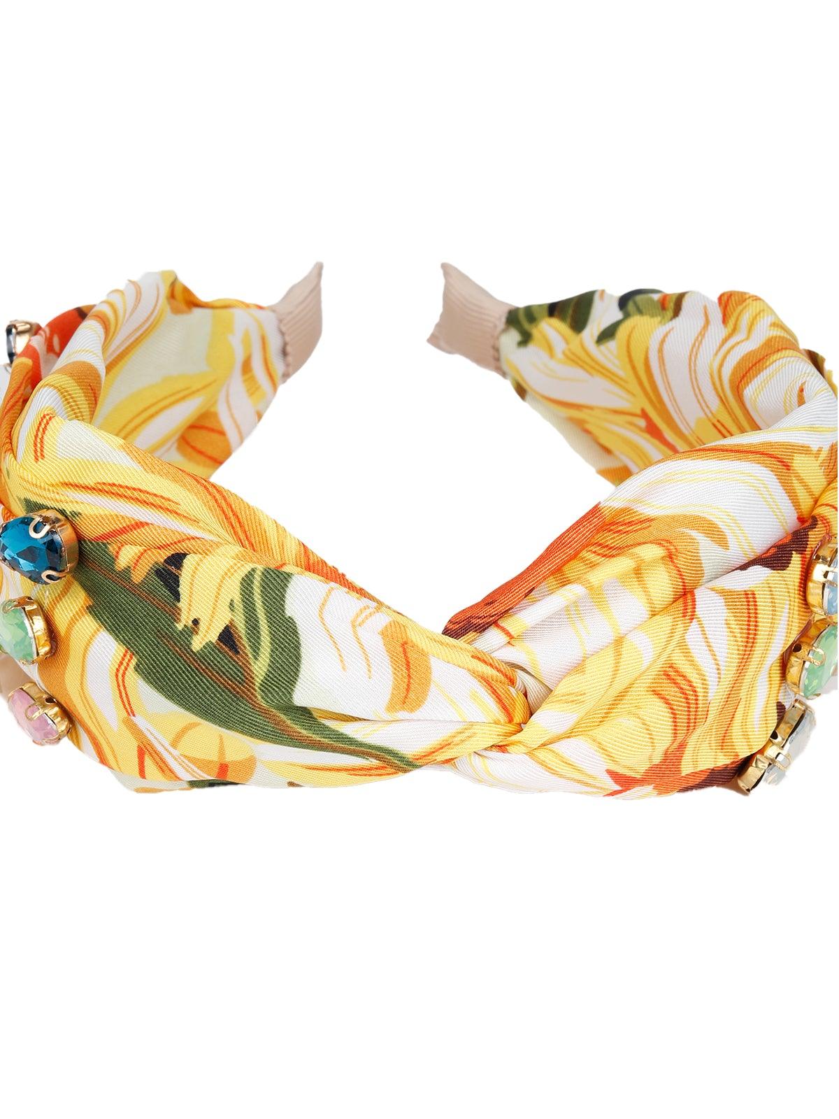 Odette Women Yellow Rhinestones Hairband - Image 6