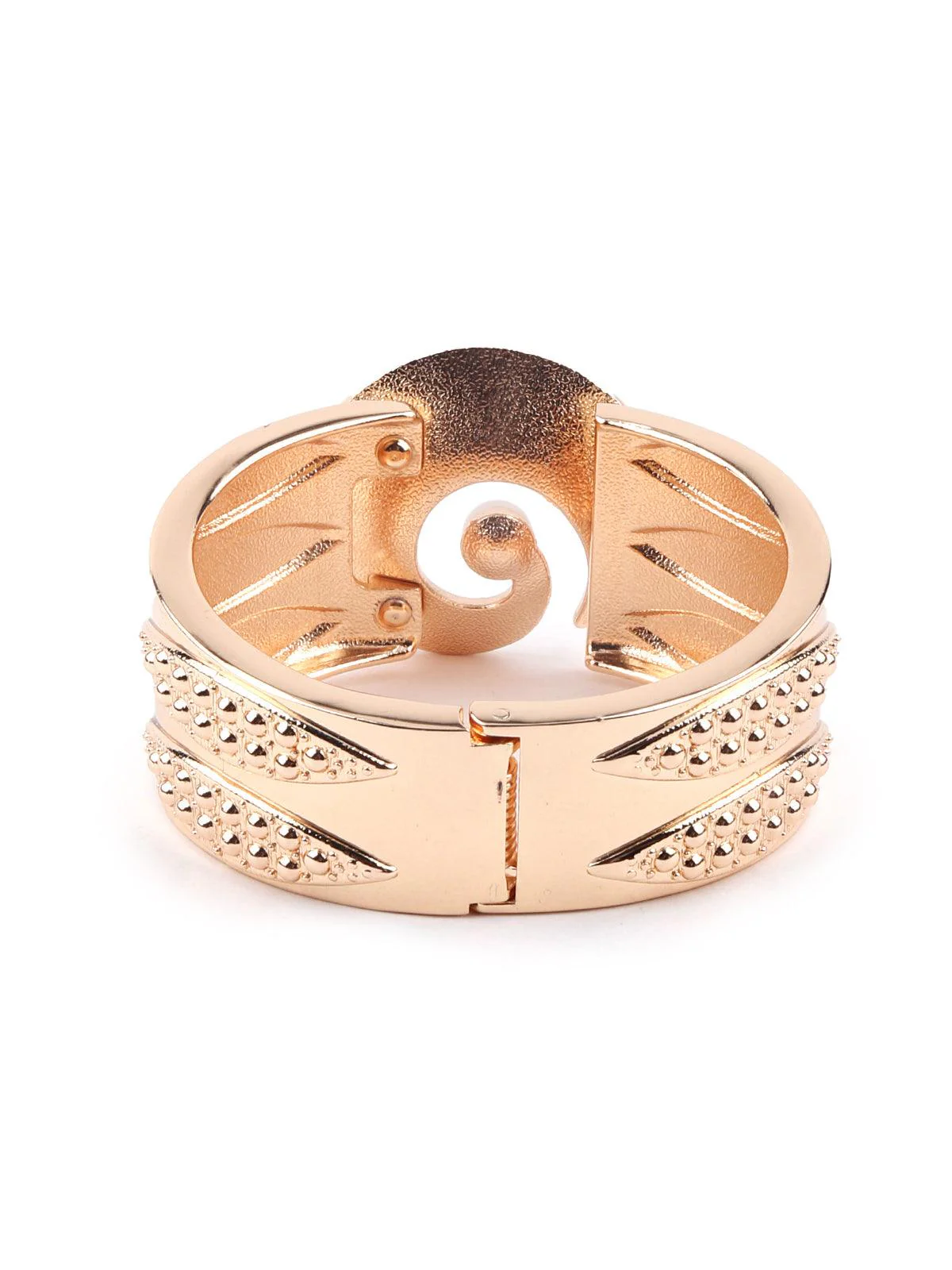 Odette Women Broad Gold Studded Bracelet - Image 5