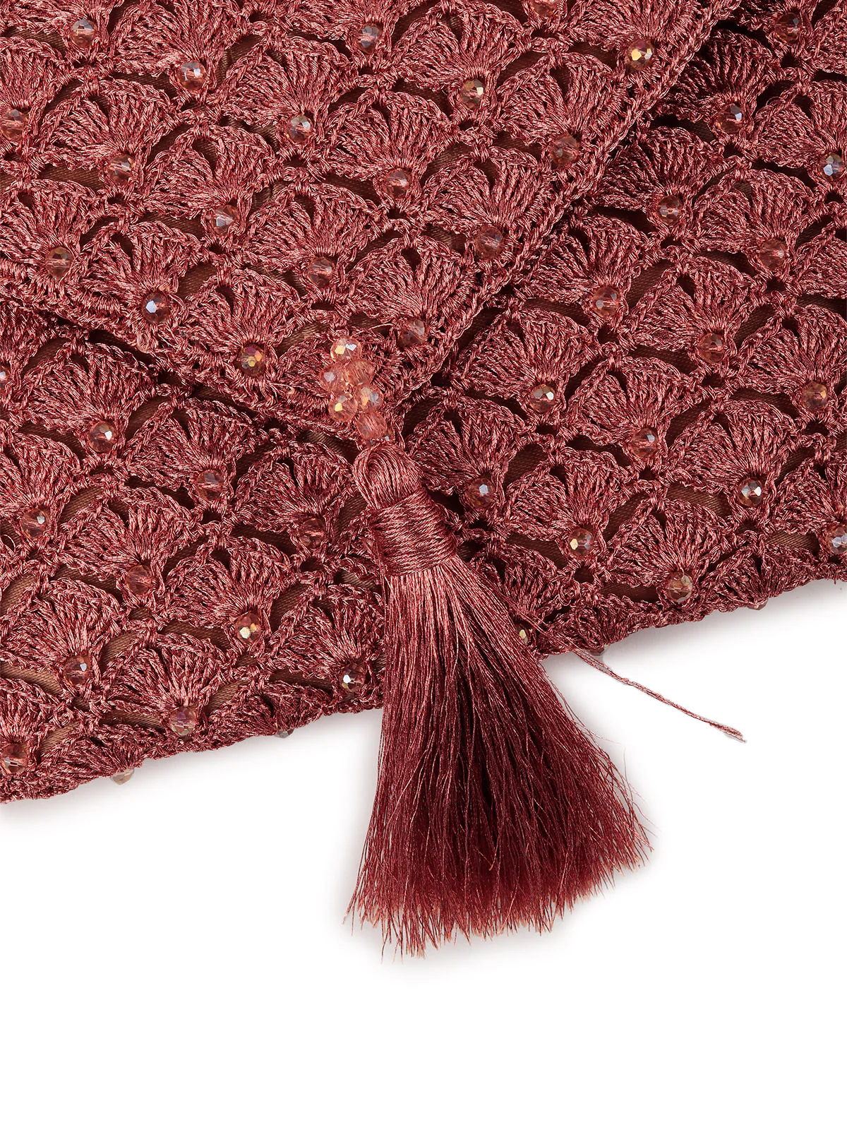 Odette Women Bronze Woven And Beaded Sling Bag - Image 5