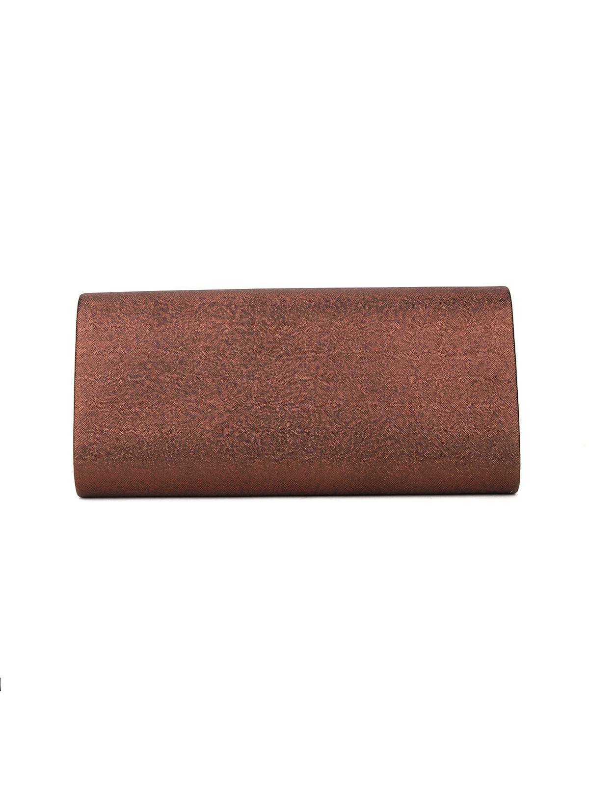 Odette Women Brown Embellished Envelope Clutch - Image 5