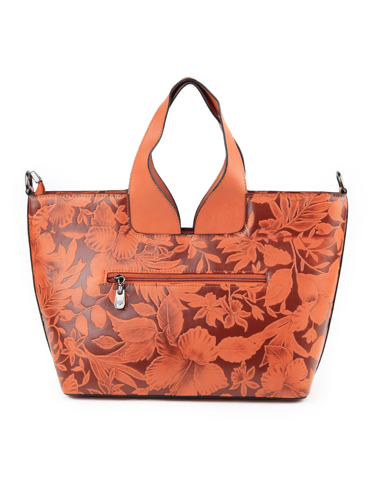 Odette Women Brown Embossed Formal Handbag - Image 5