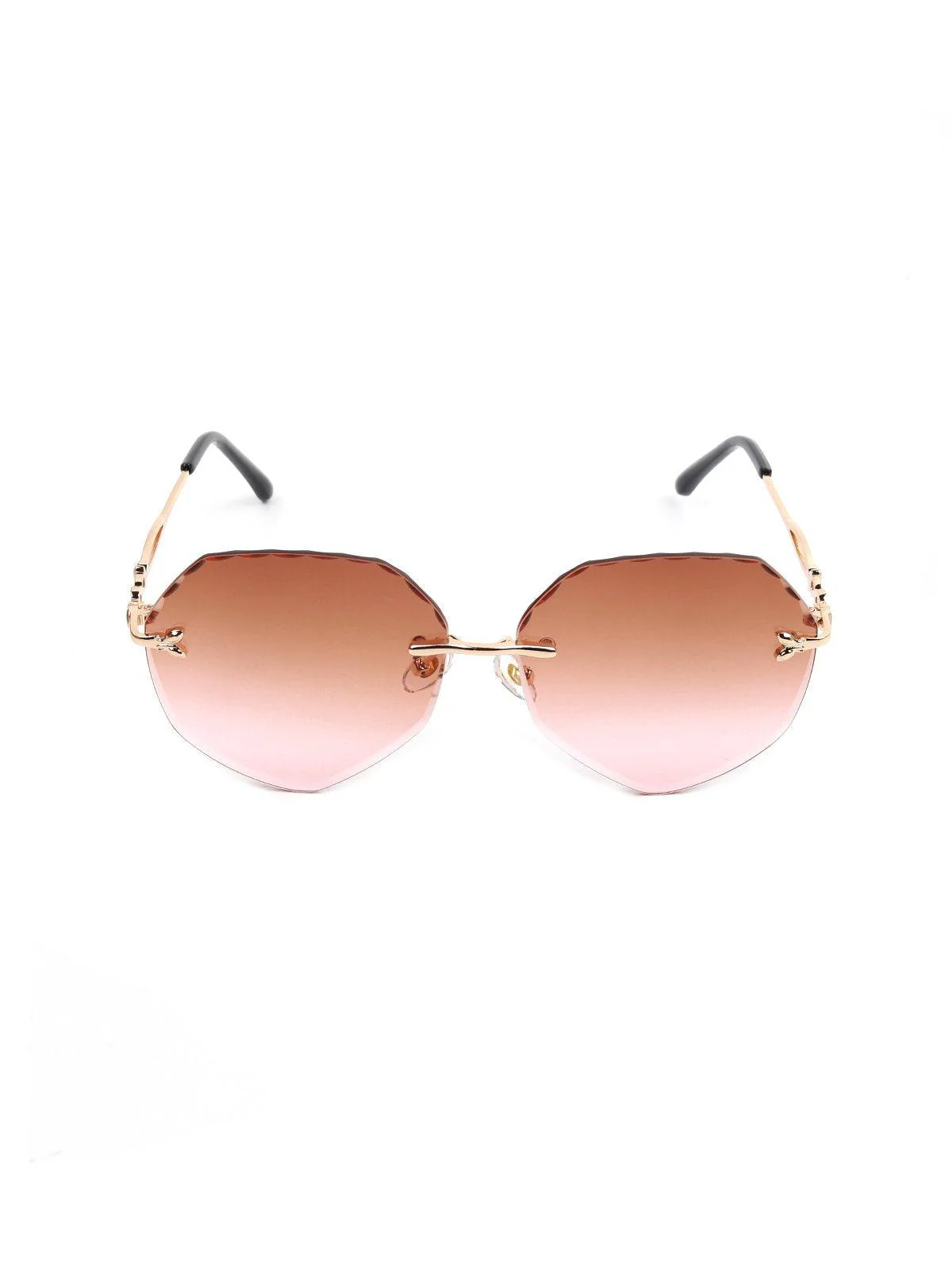 Odette Women Brown Frameless Sunglasses - Image 3