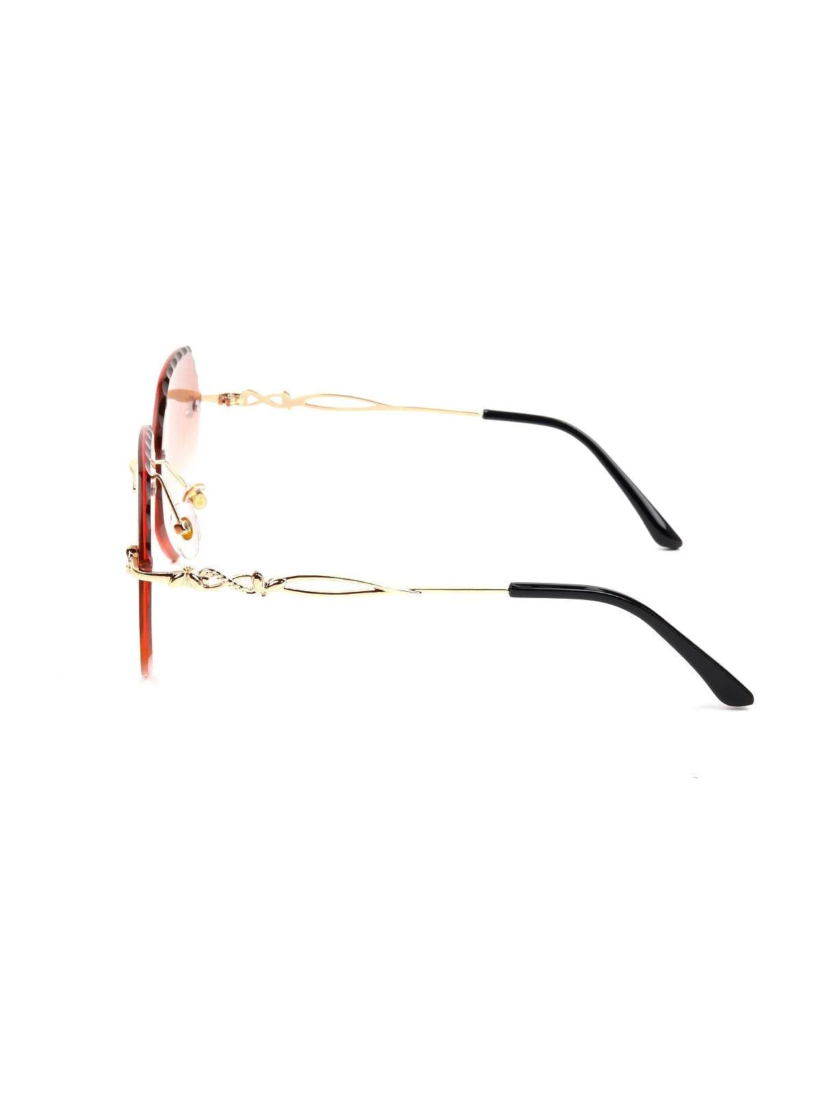 Odette Women Brown Frameless Sunglasses - Image 5