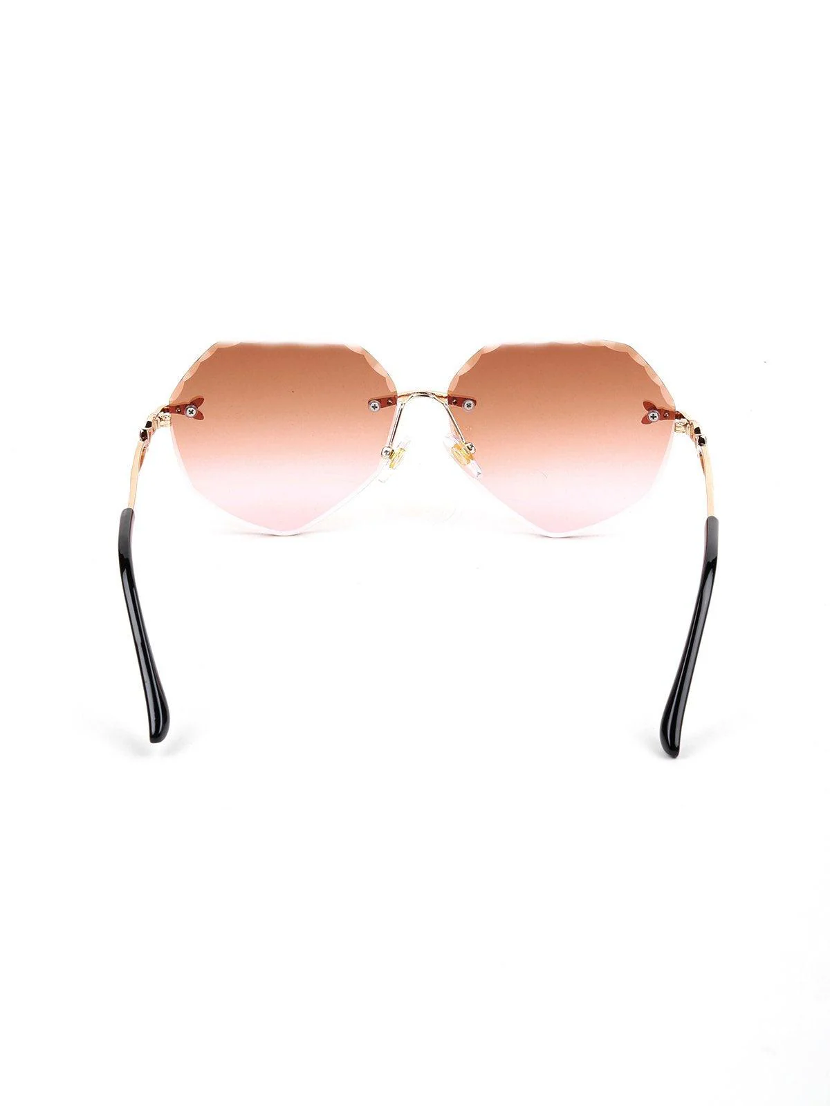 Odette Women Brown Frameless Sunglasses - Image 6