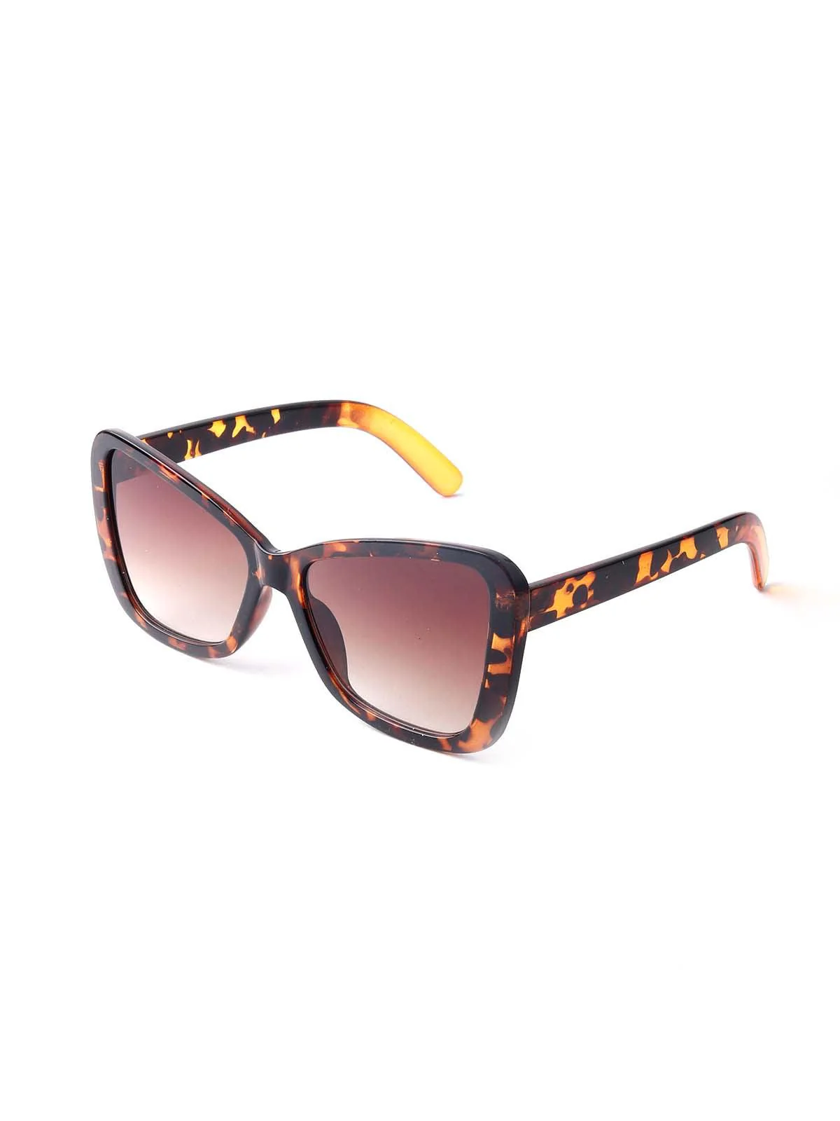 Odette Women Brown Print Frame Tinted Sunglasses - Image 4