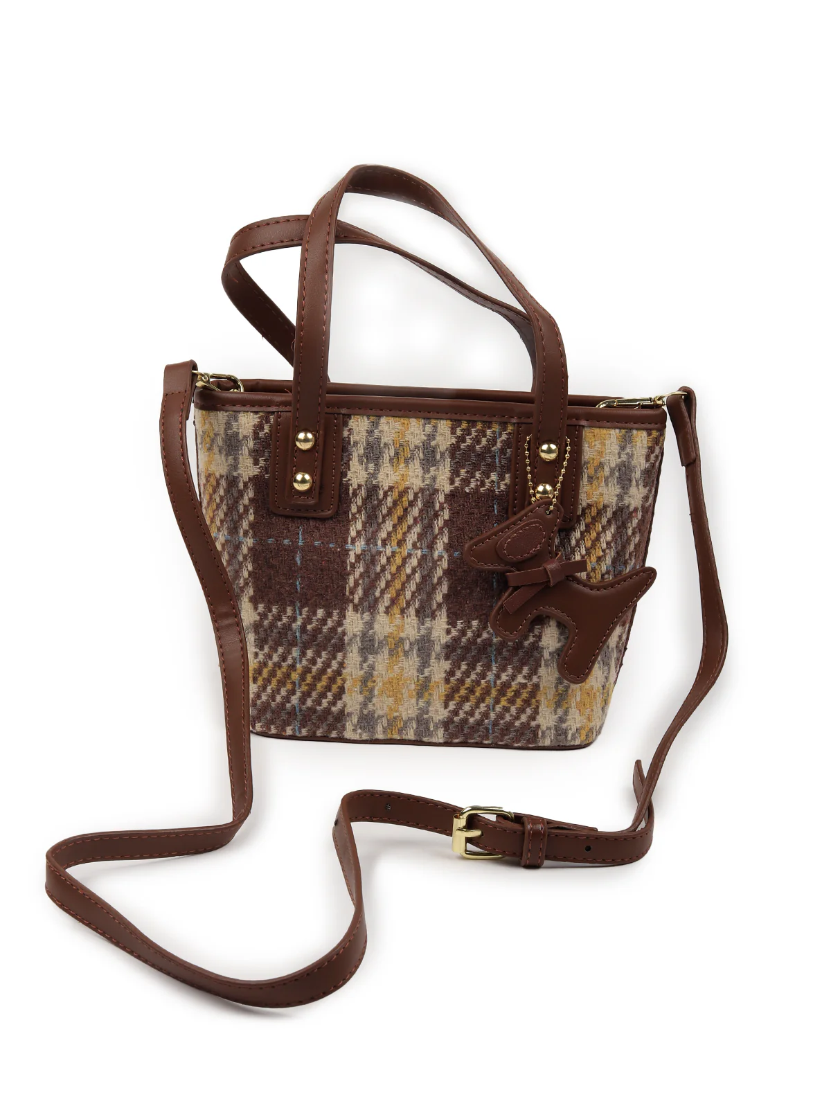 Odette Women Brown Textured Handbag - Image 4
