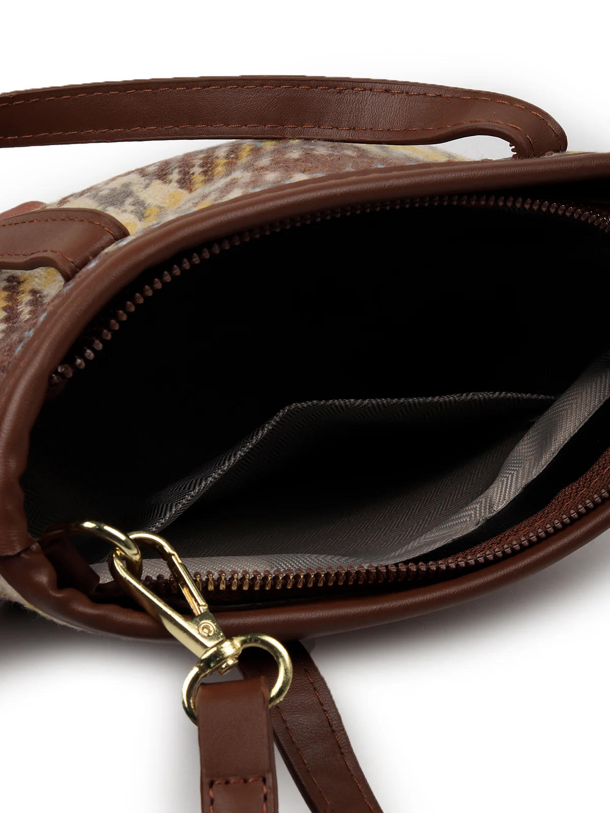 Odette Women Brown Textured Handbag - Image 5