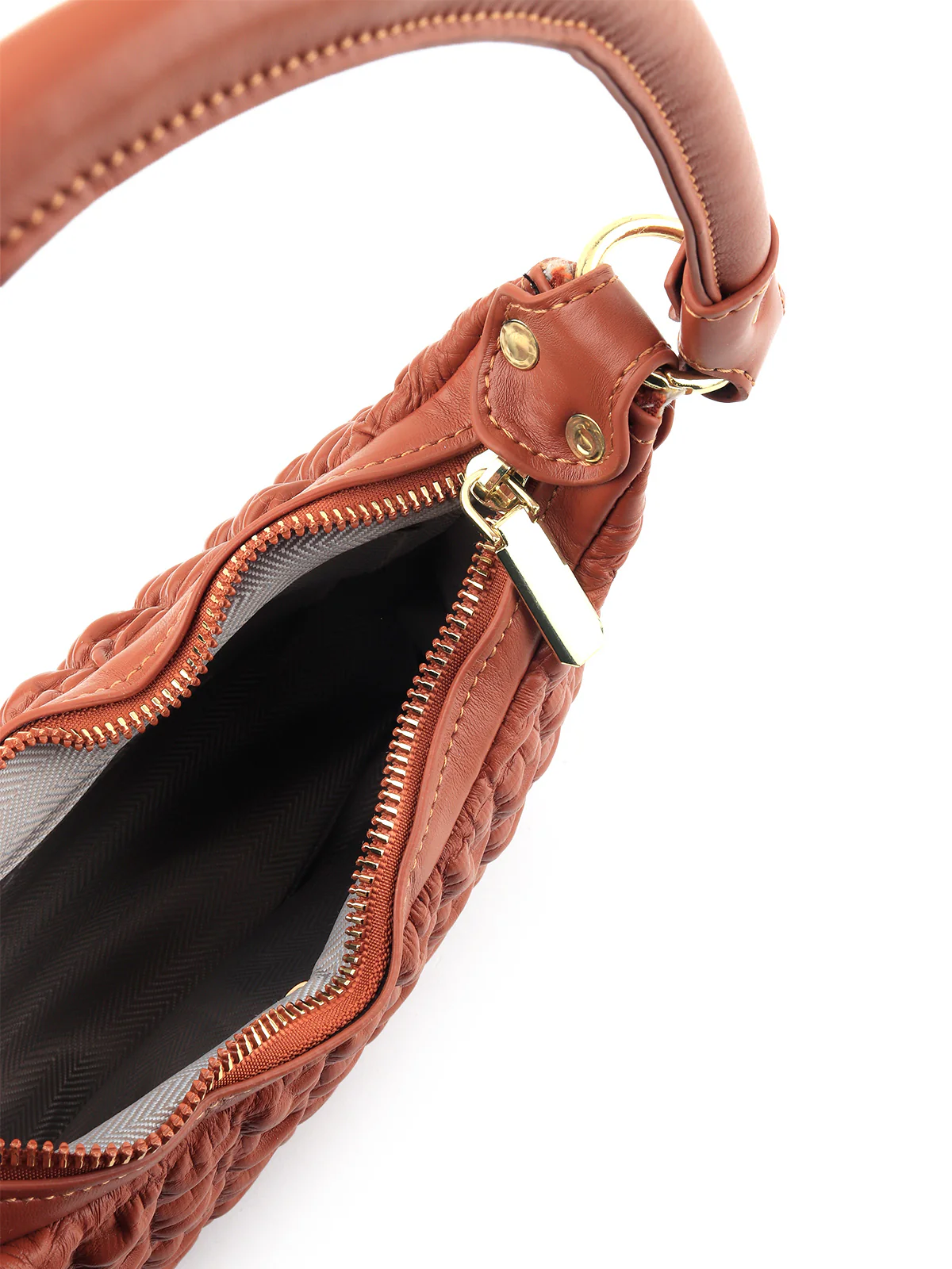 Odette Women Brown Textured Handbag - Image 6
