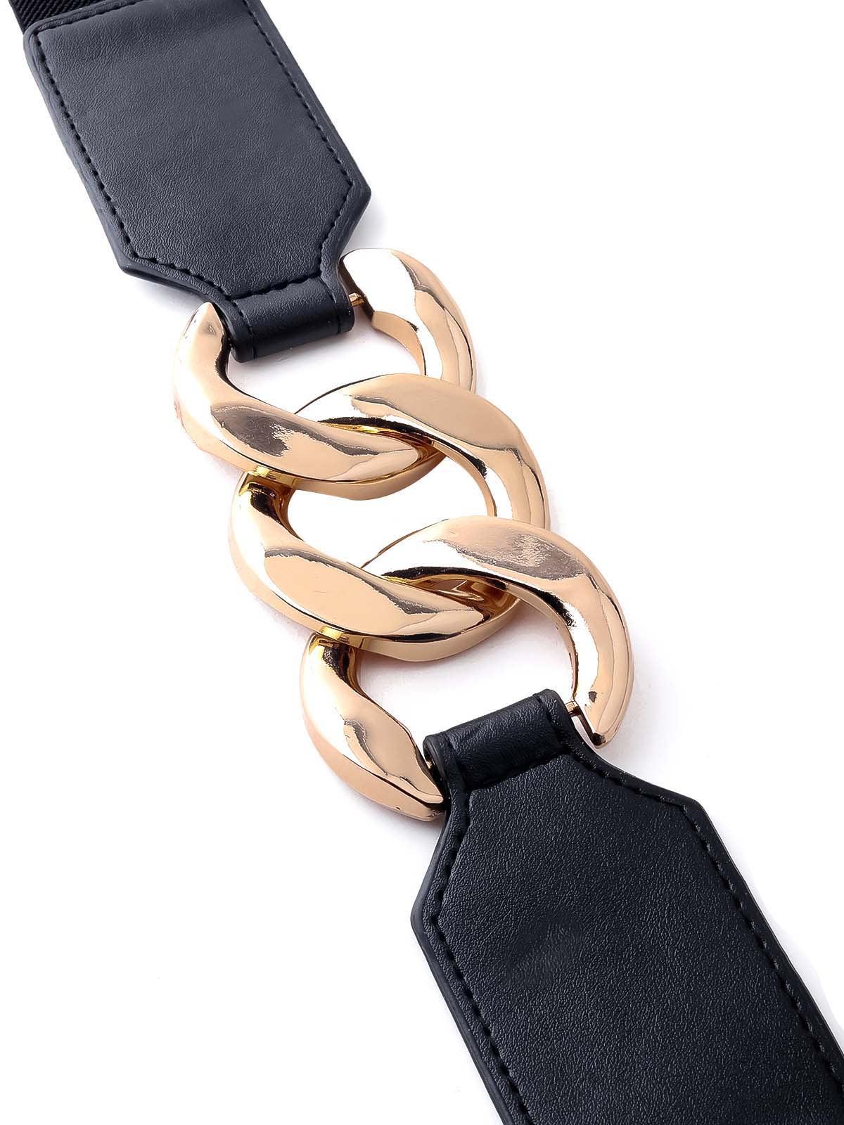 Odette Women Buckle Black Belt - Image 4