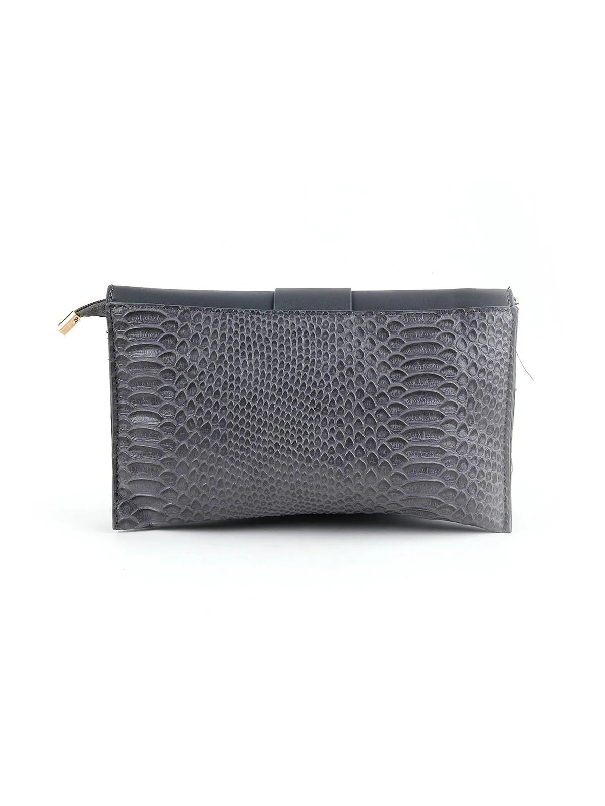 Odette Women Cadet Grey Textured Envelope Sling Bag - Image 4