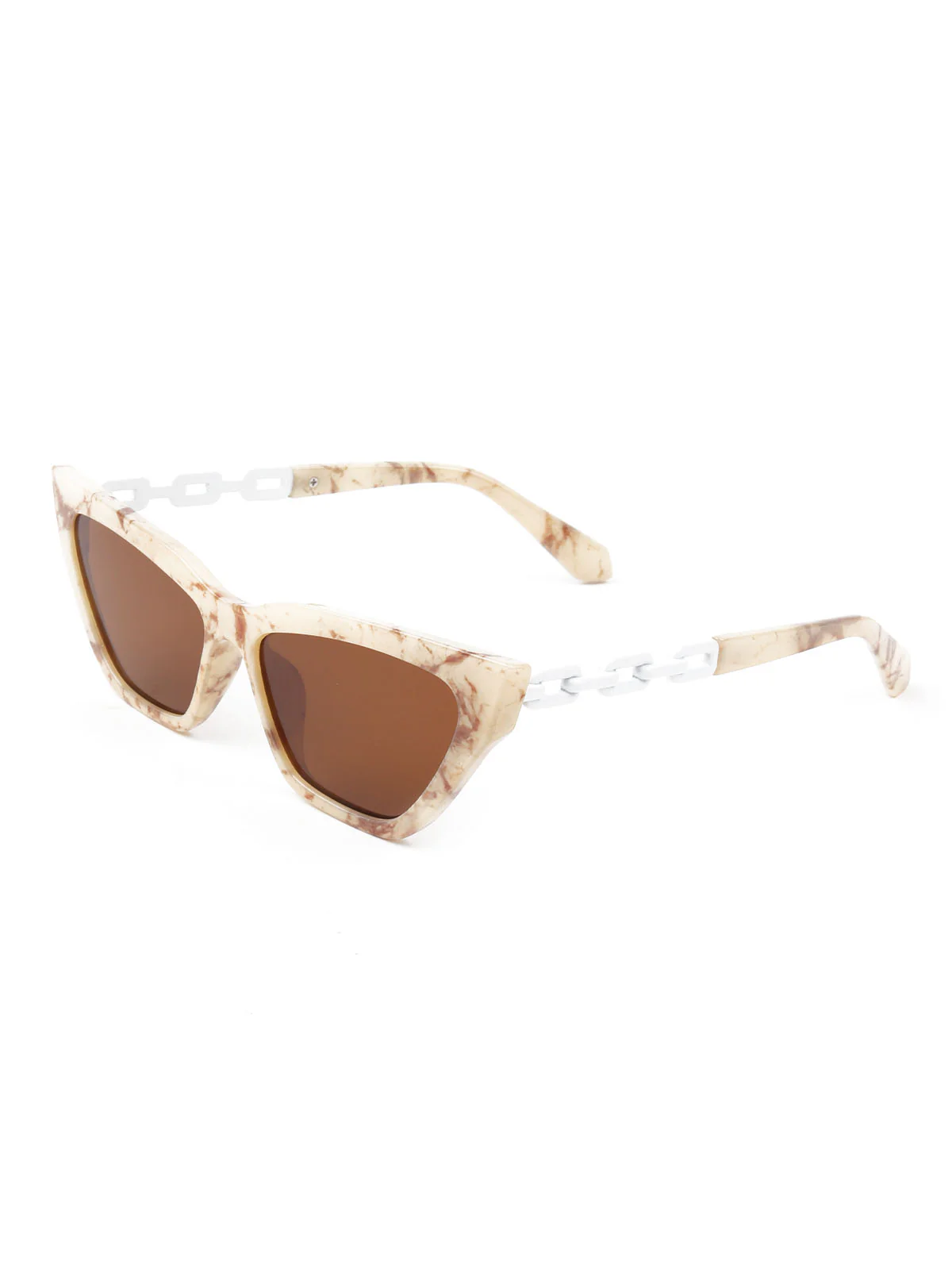 Odette Women Cat Eye Printed Frame Brown Sunglasses - Image 2