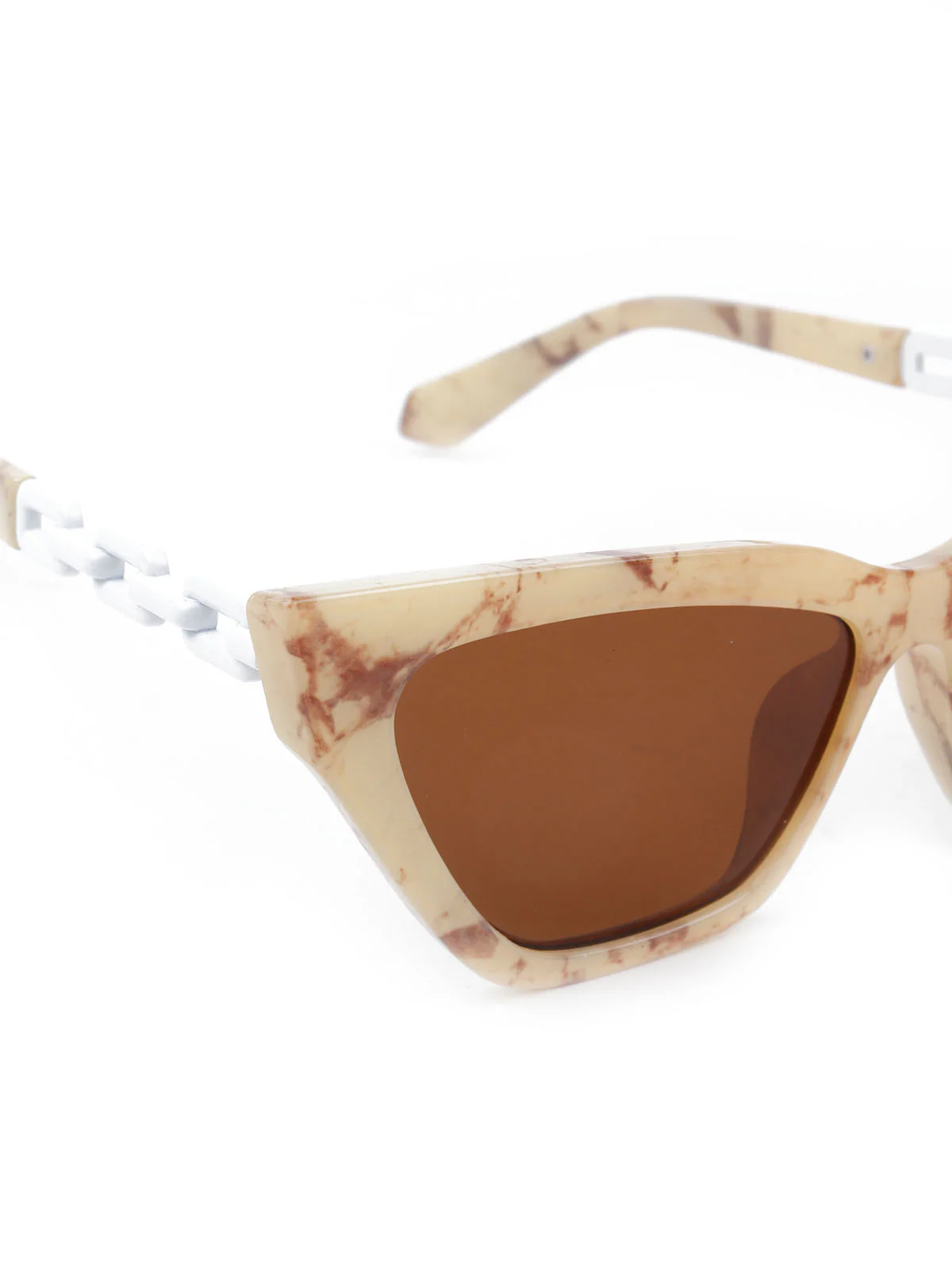 Odette Women Cat Eye Printed Frame Brown Sunglasses - Image 6