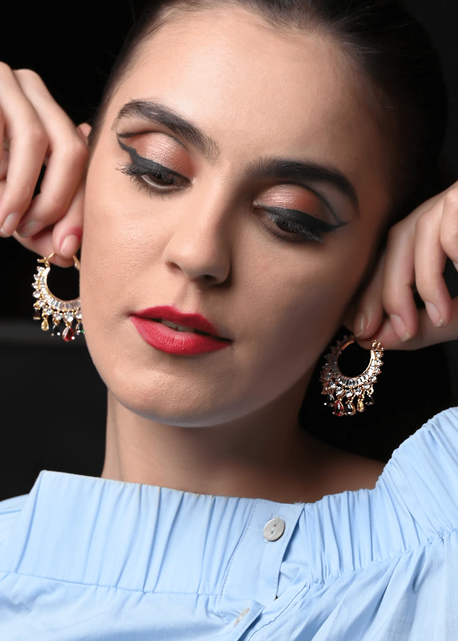 Odette Women Chandbaali Hoop Earring - Image 2