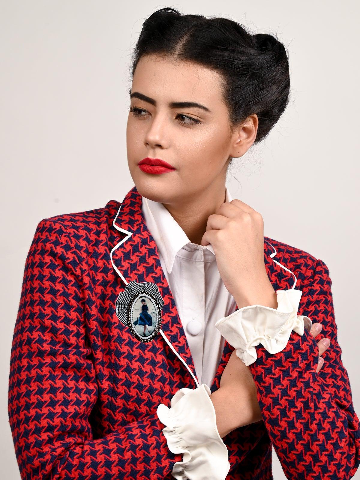Odette Women Black Metal Brooch - Image 2